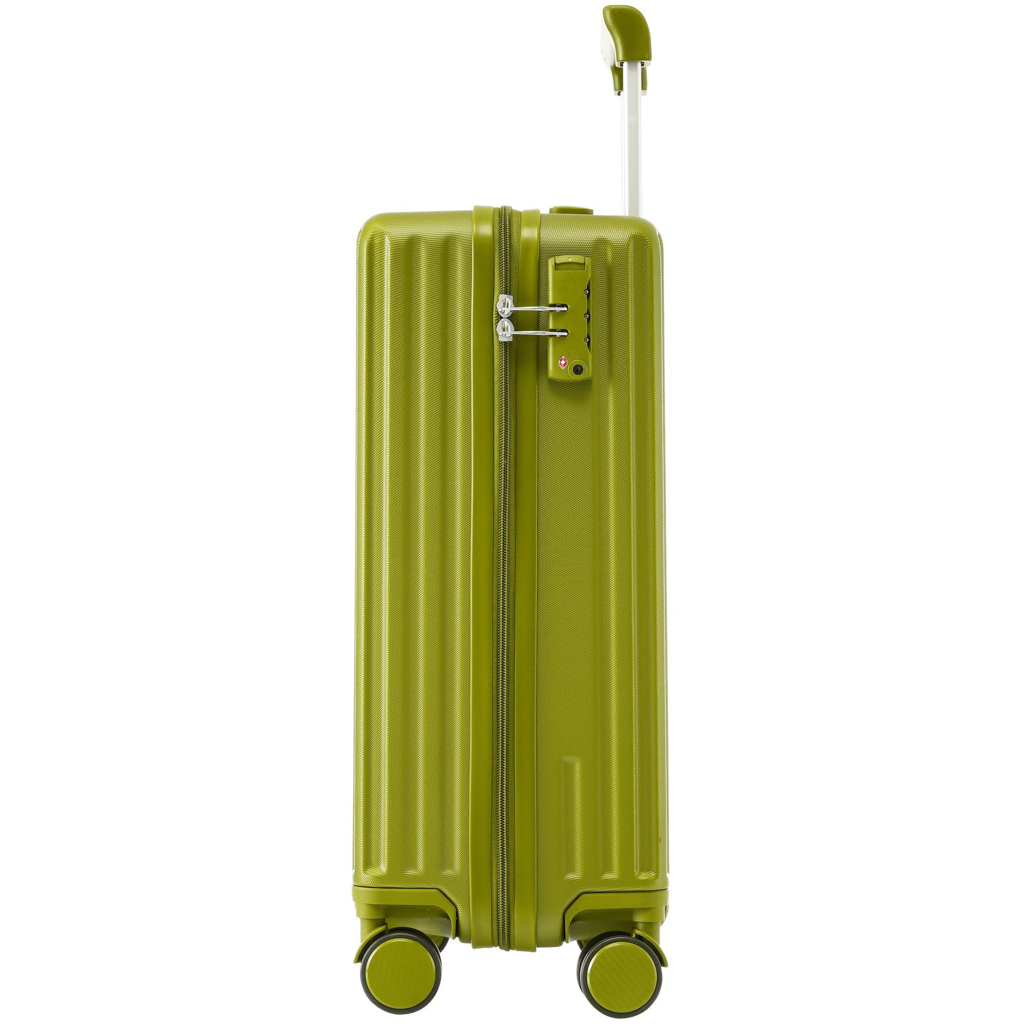 Grün Modern TSA Reisekoffer Zollschloss, 36*21*55 Handgepäck ABS-Material, cm Ulife Hartschalen-Trolley M-Größe: