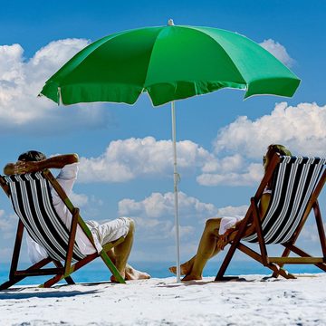 STILISTA Sonnenschirm Strandschirm Balkonschirm Terrassenschirm Schirm, Ø 140 cm, UV 30+, Erdspieß, Neigungswinkel, inklusive Schutzhülle