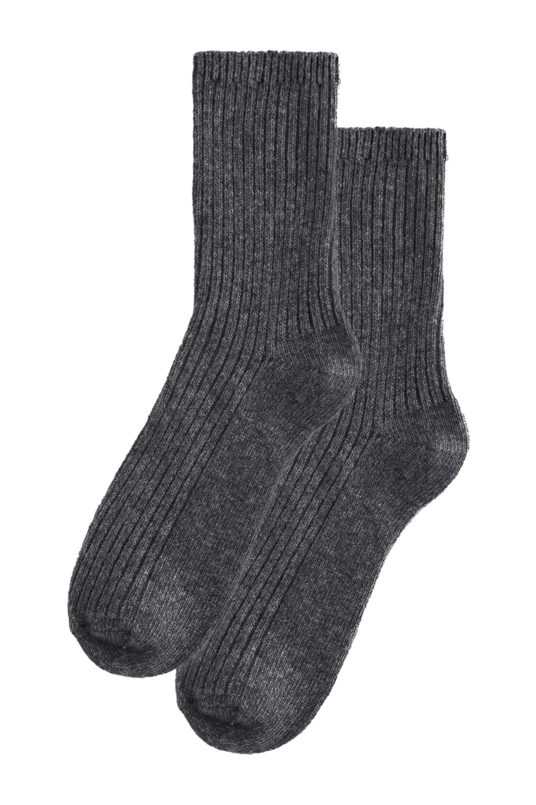 Kurzsocken Gerippte Socken aus Wollmischung, 2er-Pack