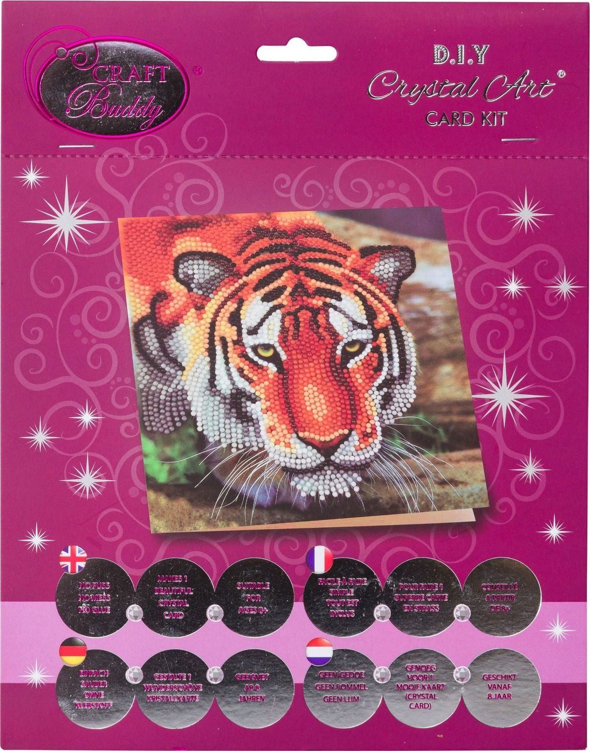 CRAFT Buddy Spiel Crystal Art Tiger 18x18cm