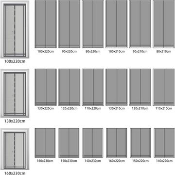 Sekey Insektenschutz-Tür Magnet Fliegengitter Tür Zuschneidbar, Türvorhang ohne Bohren, 220x100cm für Balkontür, Kellertür, Terrassentür durch