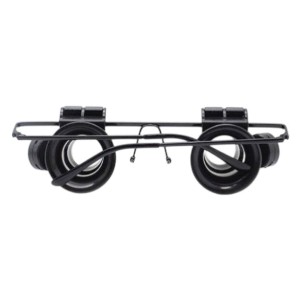 VERK GROUP Lupenbrille Taschenuhrmacherlupe mit LED – 20x Vergrößerung Kopfband Lupenbrille