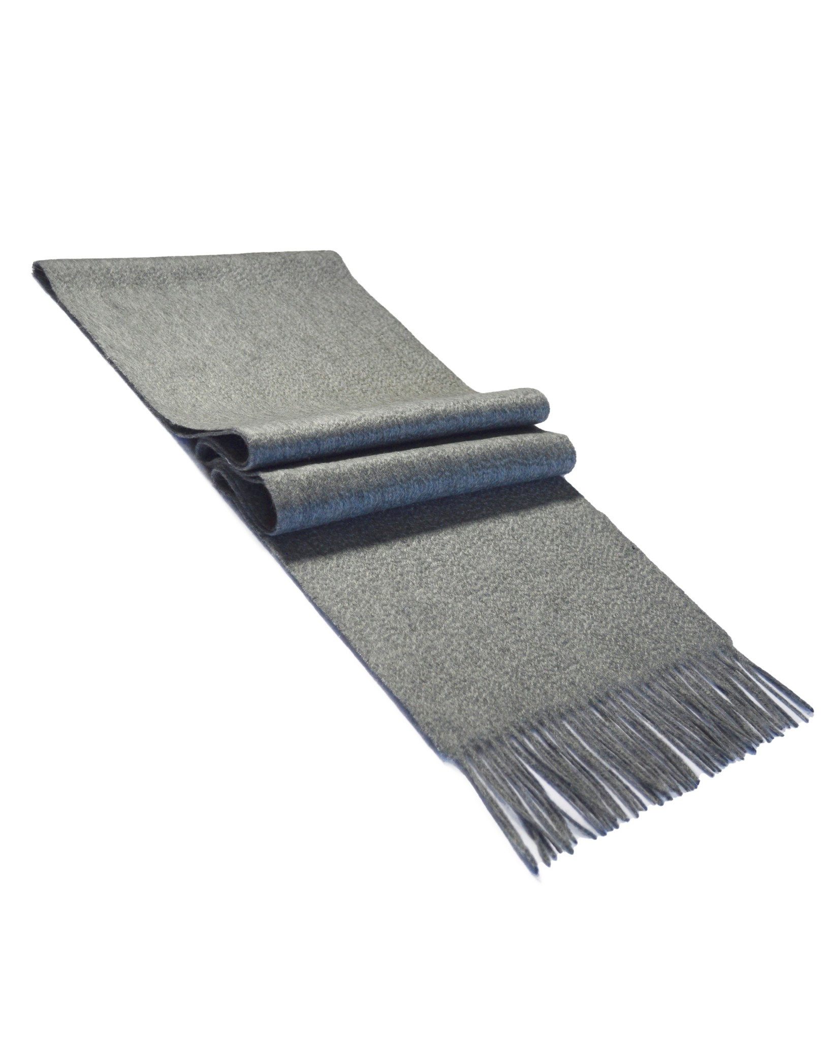 MayTree Kaschmirschal Unisex, 180 x 30cm, mit Fransen, einfarbig Hellgrau, (Stück, 1-St), 100% Kaschmir