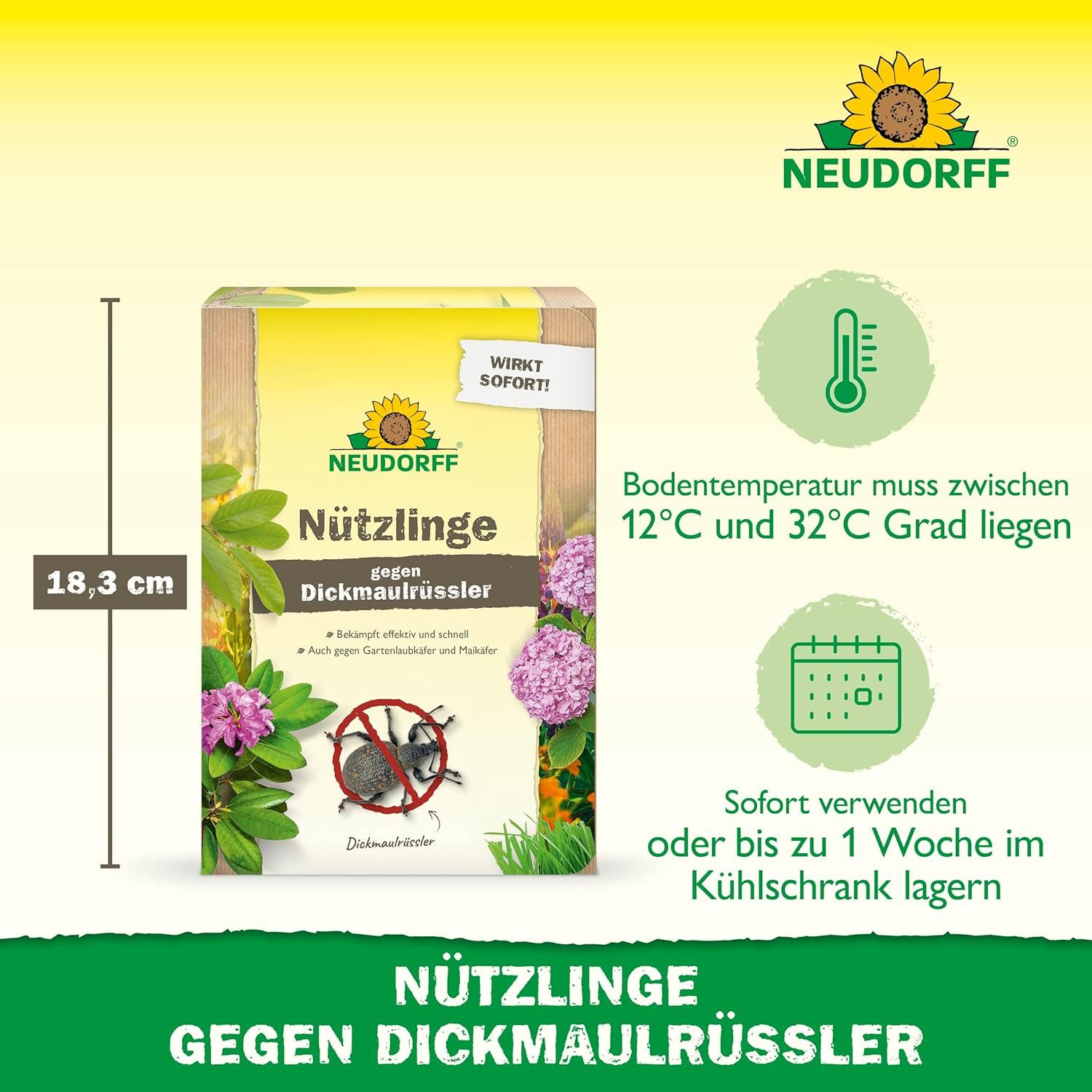 Neudorff Nematoden Nützlinge gegen Dickmaulrüssler 5 Mio HM-Nematoden, Biologische Schädlingsbekämpfung mit HM-Nematoden