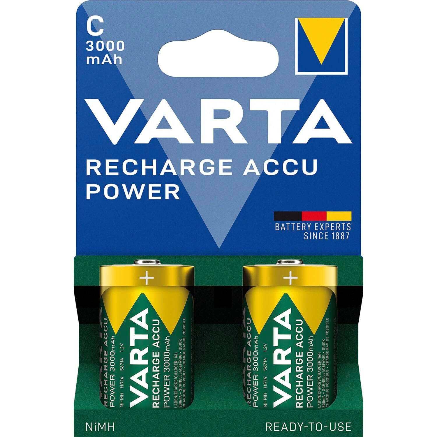 VARTA Recharge Accu Power C 3000 mAh Ladestation (Wiederaufladbar, hochkapazitiv, sofort einsatzbereit)
