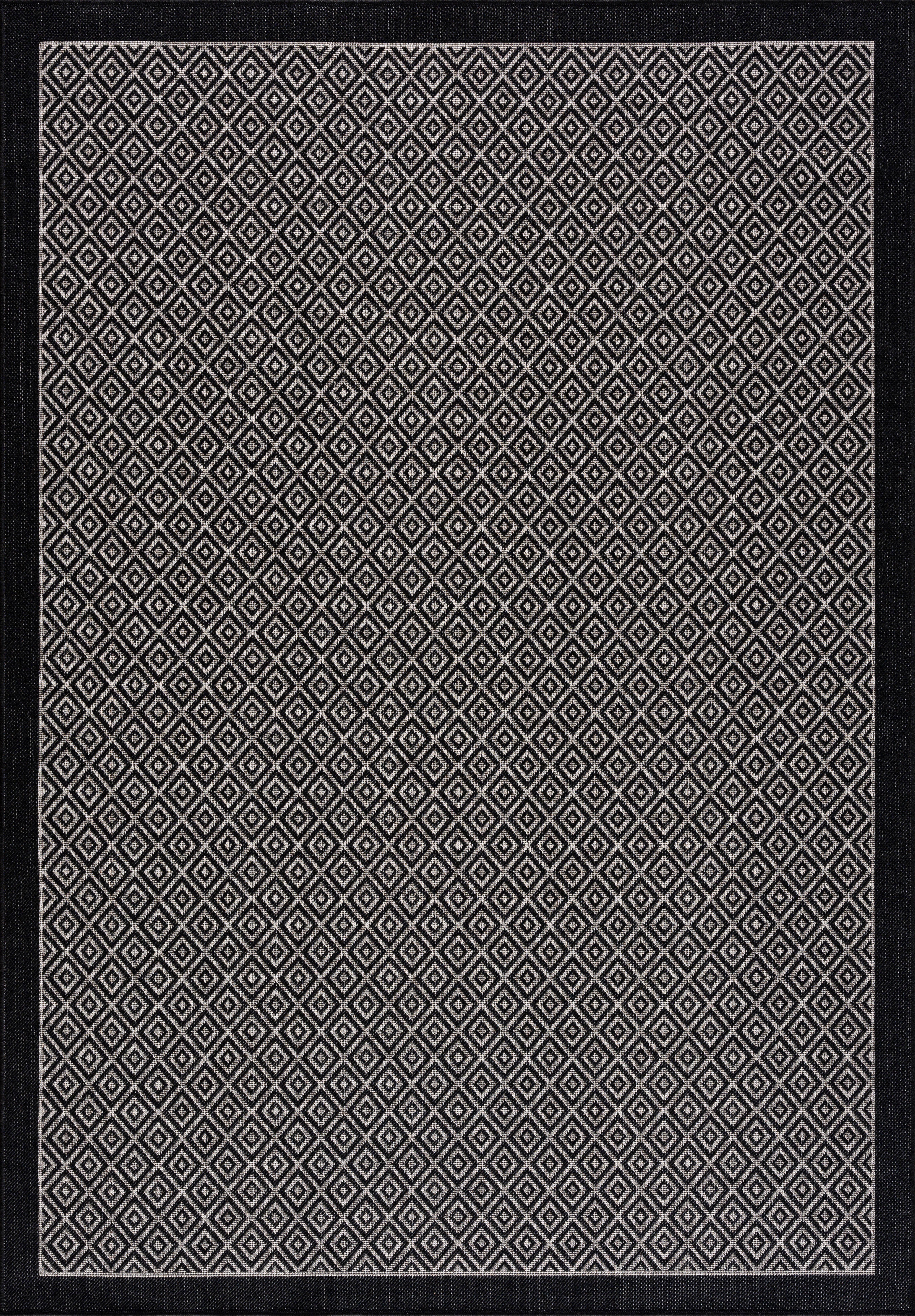 Teppich Bordüre,Rauten-Design, andas, & mit Outdoor mm, rechteckig, 8 grau Höhe: geeignet wetterfest UV-beständig, Aliza,