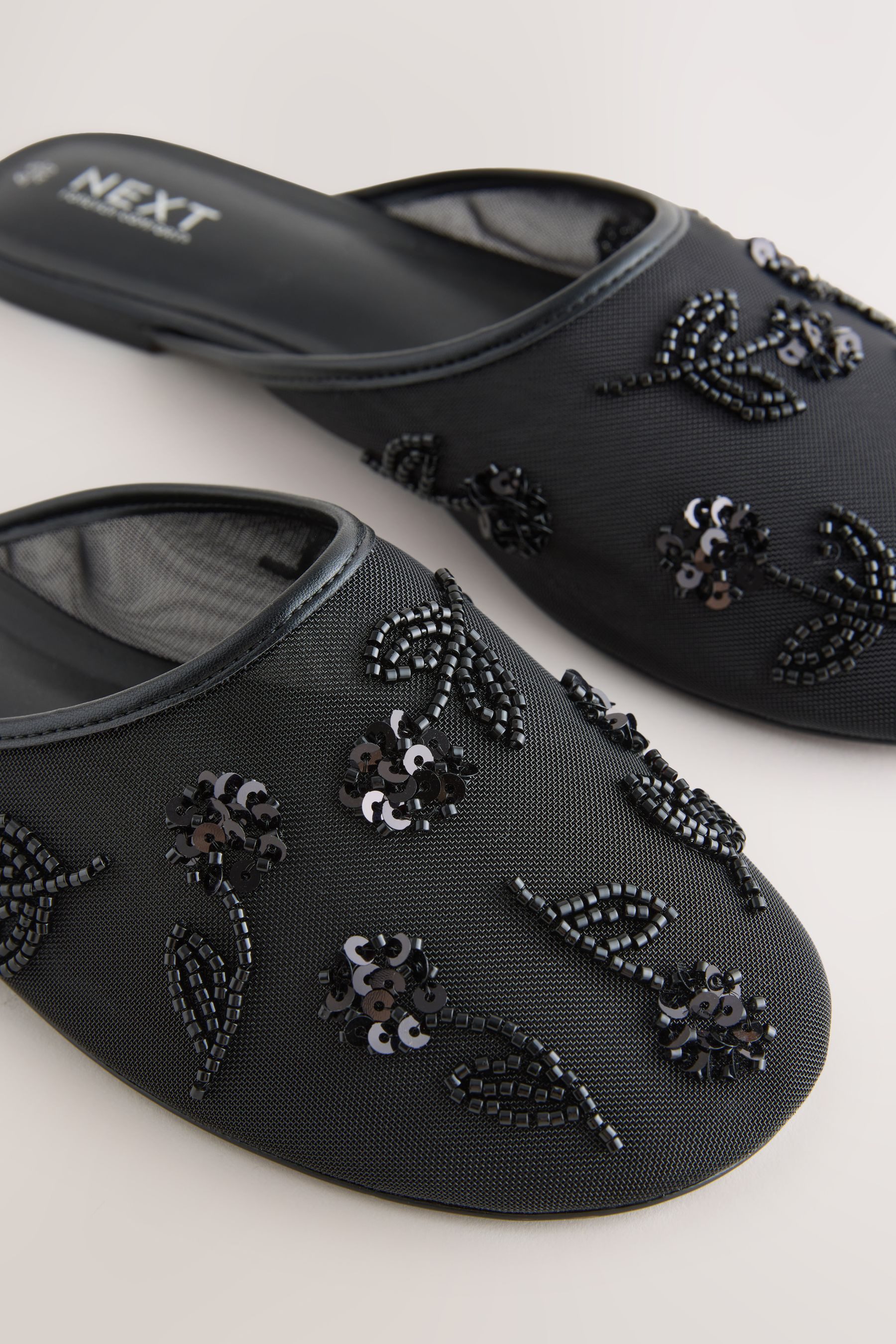 Next Forever Comfort® Pantoletten mit Mesh + Stickerei Mules (1-tlg)