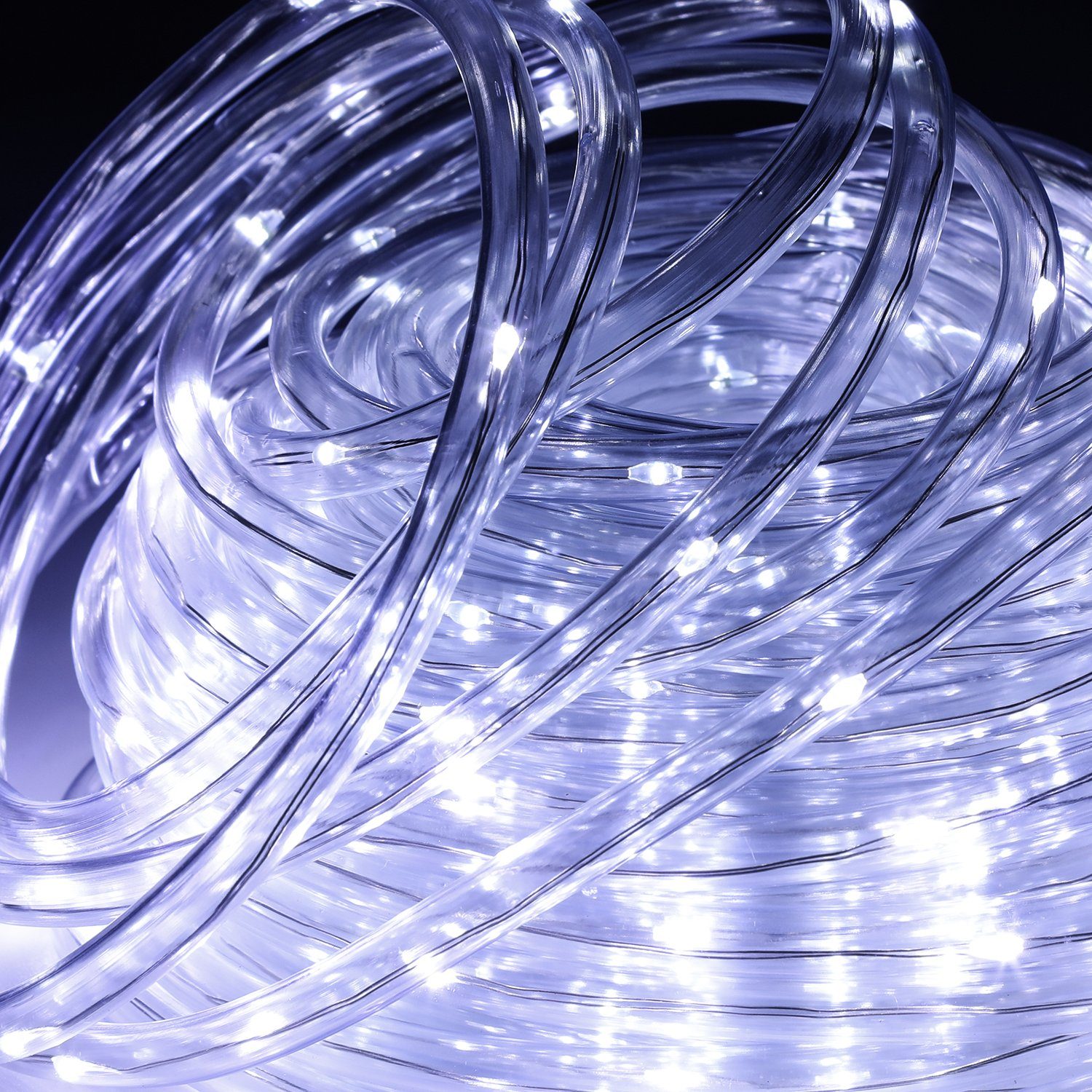 LED-Lichterschlauch Lichtschlauch 20m Solar Gimisgu Kaltweiß Lichterkette Wasserdicht Lichterschlauch LED