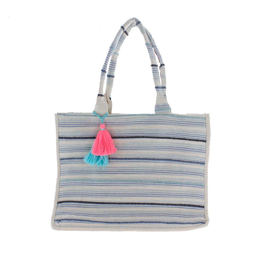 MICA Schulrucksack Shopper Tasche - Streifen - ca. 44 x 15 x 36 cm