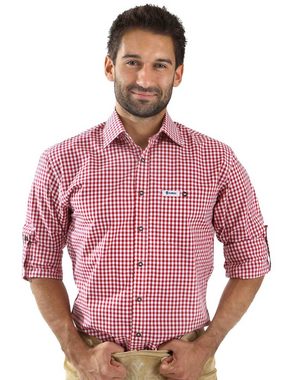 Almbock Trachtenhemd »Herrenhemd Sepp« rot-weiß-kariert