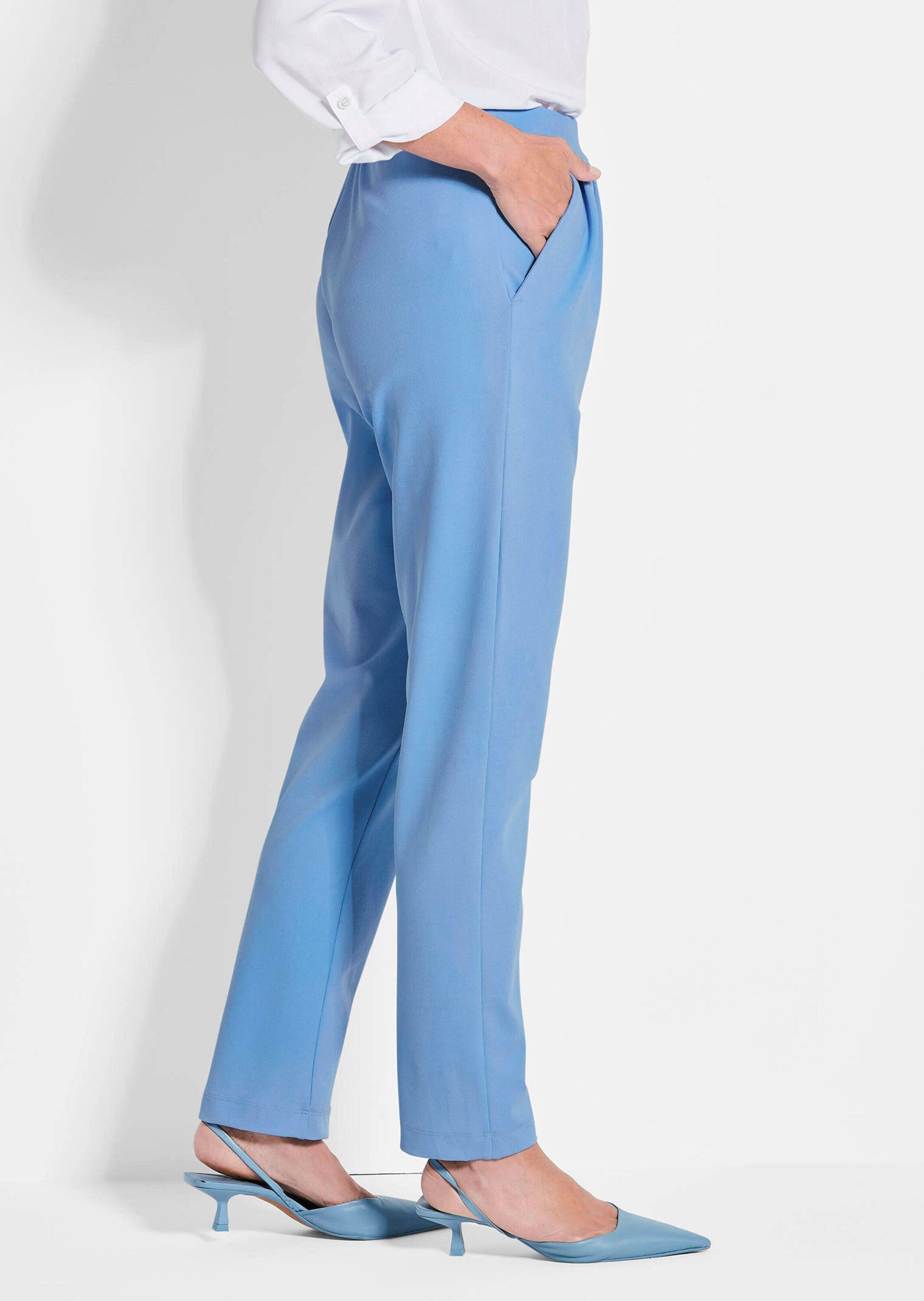 GOLDNER Schlupfhose Businesshose SARA mit Komfortbund Krepphose mit elastischem Bund, Taschen, Bundfalten
