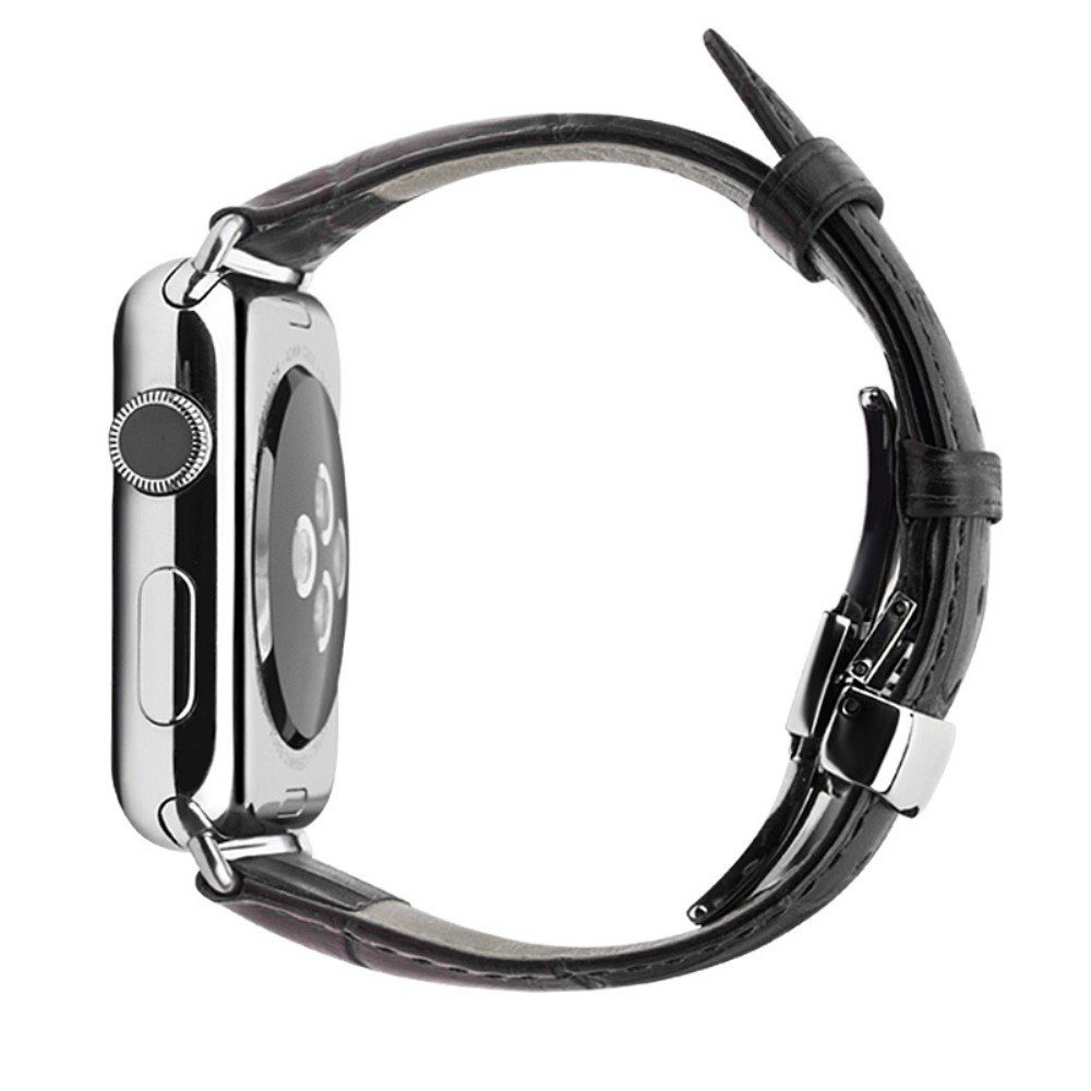 CoverKingz 49/45/44/42mm Edelstahl Smartwatch-Armband Series, 2/Ultra/9/8/7/6/SE/5/4/3 Faltschließe Serie Leder Ultra Band Armband Watch Apple für Lederband