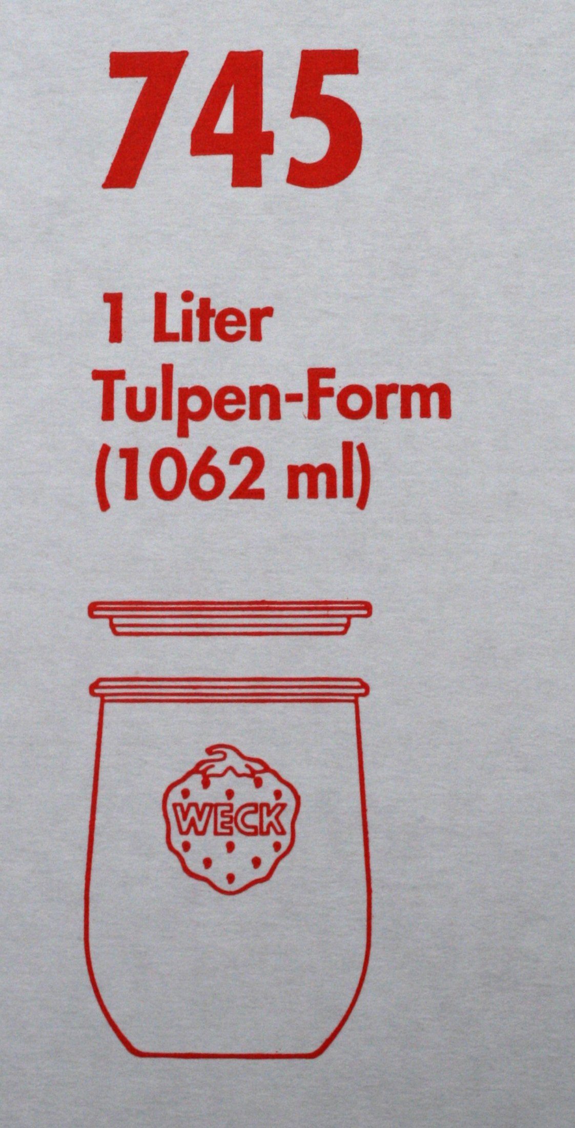 Einmachglas Deckel mit WECK 6 100 RR ml Weck Tulpenform 1062 Nr.745 Einkochgläser