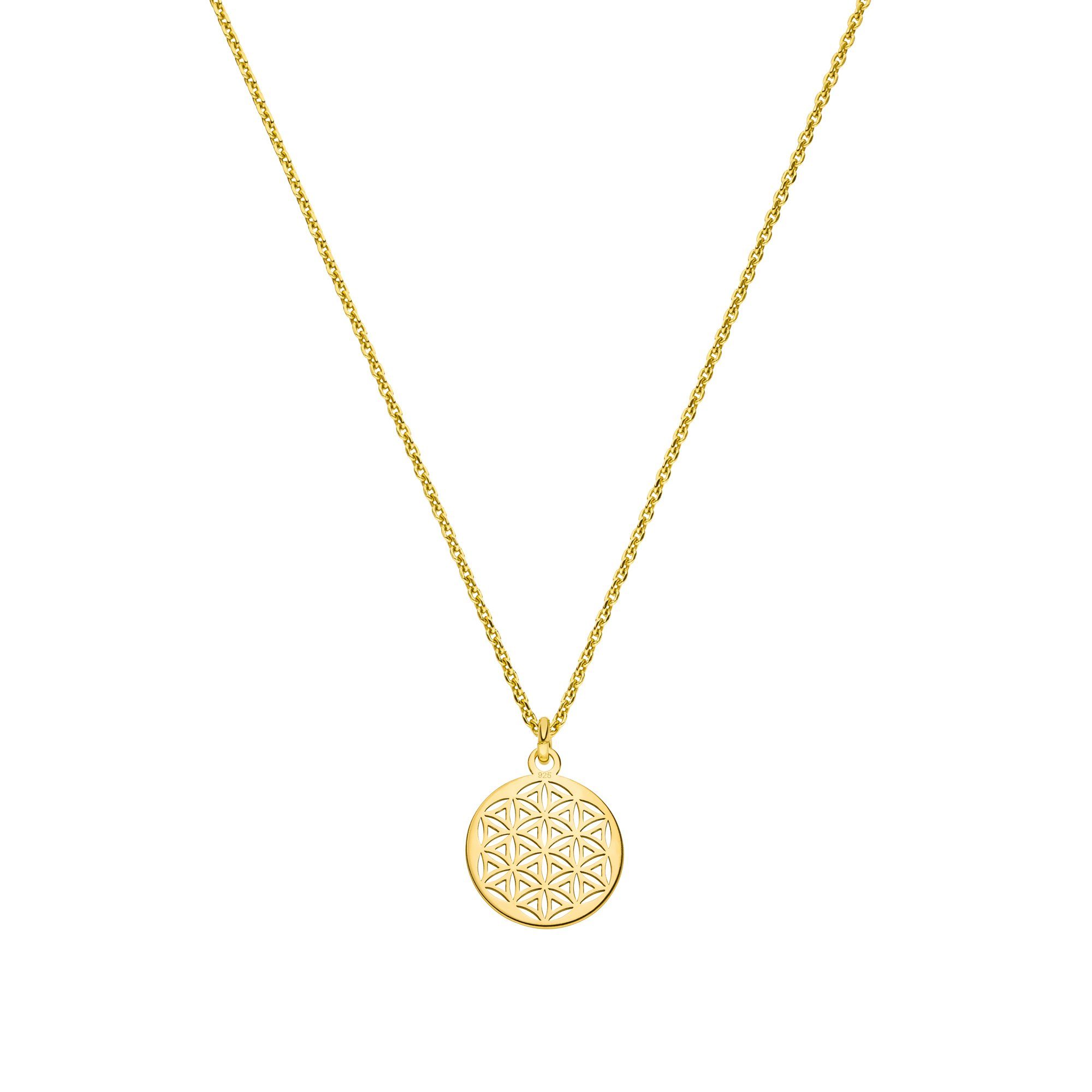 SCHOSCHON Kette mit Anhänger Halskette kleine Lebensblume 925 Silber vergol günstig online kaufen