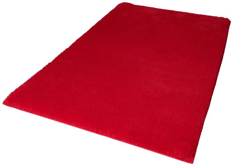 Badematte Topia Mats, Badteppich uni rot Polyester, Kaninchen rutschhemmend City, Haptik, mm, strapazierfähig, Höhe Hochflor, 14 beschichtet, Polyester, Carpet Badezimmerteppich, waschbar rechteckig