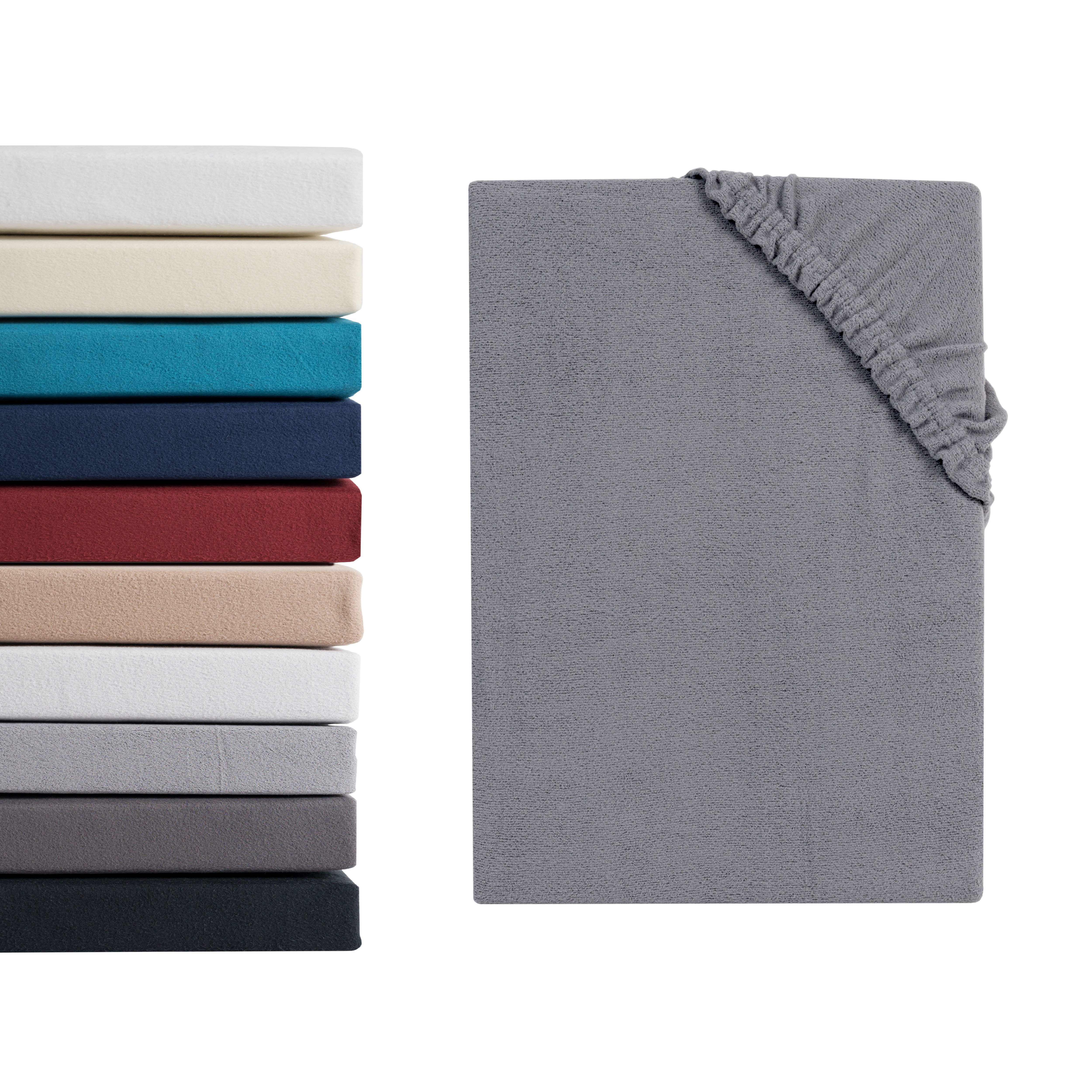 Hometex Premium Textiles Spannbettlaken aus Mikroflausch oder Teddyflausch - Bettlaken extra warm & kuschelig, Gummizug: Rundum, viele Größen und Farben in Premium Qualität