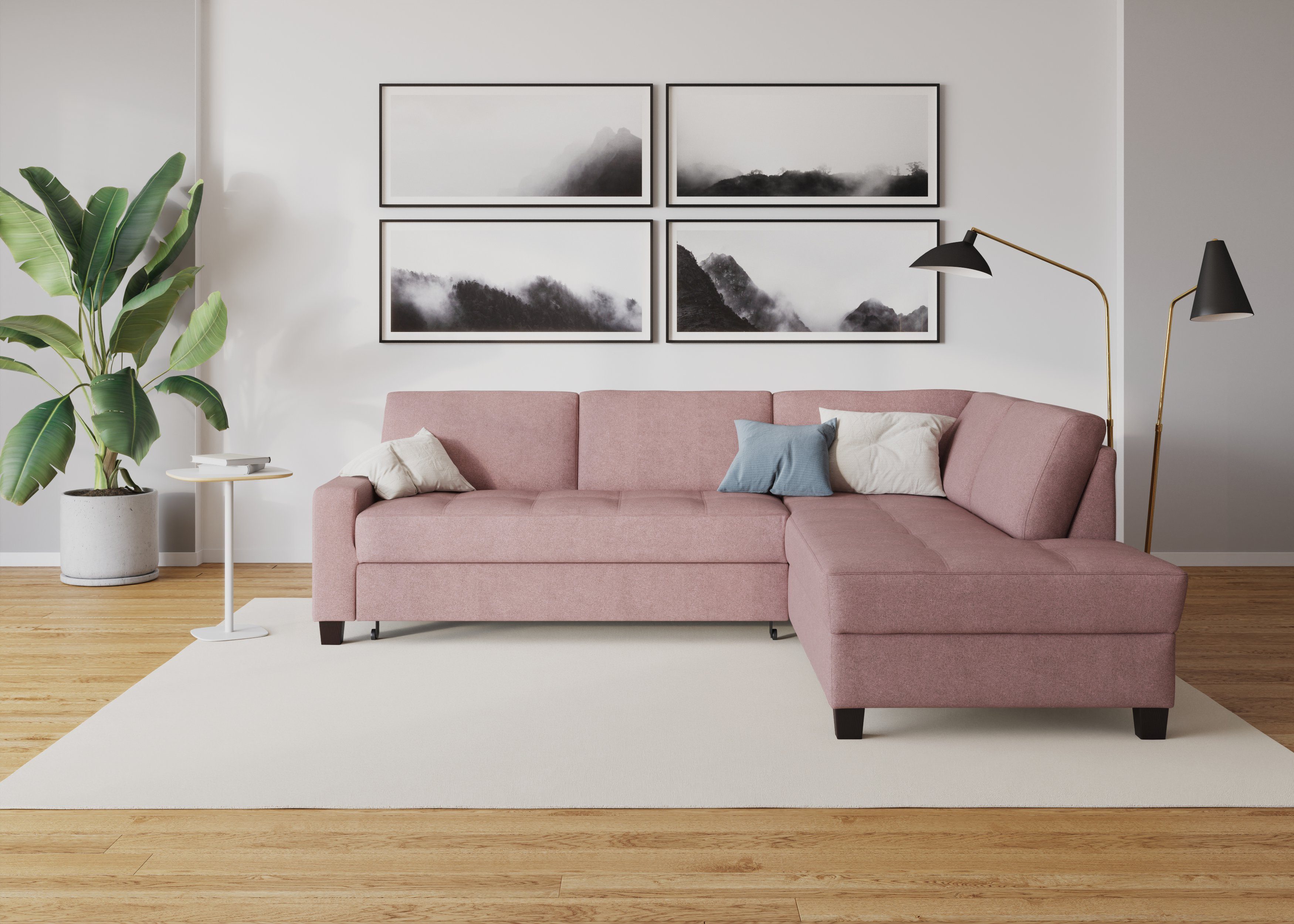 DOMO collection Ecksofa "Florentina zeitlos und elegant, Sitznähte als Desi günstig online kaufen