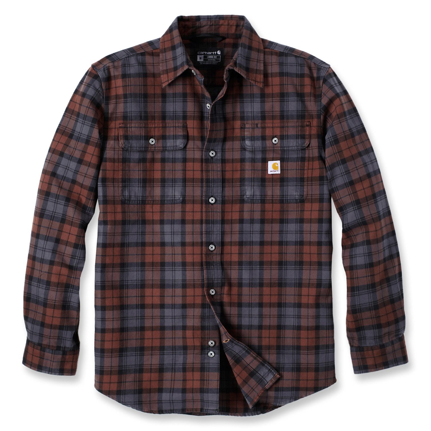 Outdoorhemd Carhartt Herren Langarmhemd Flannel L/S Plaid Shirt