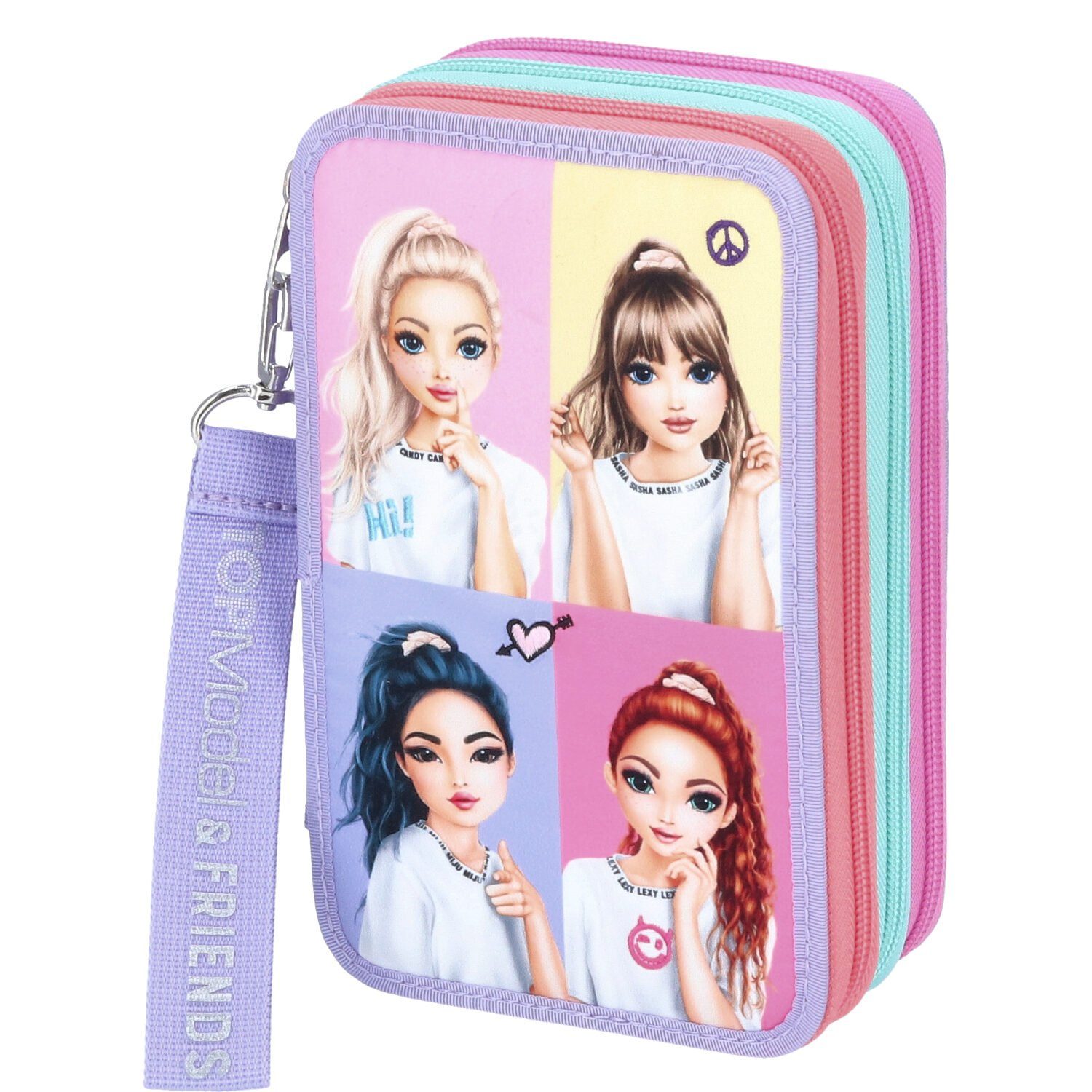 Depesche Geldbörse Depesche 3-Fach Federtasche TOPModel Snap Shots lila