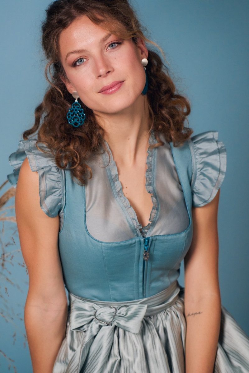 MarJo Dirndl Midi Dirndl 2tlg. - RINGELAI - capriblau günstig online kaufen