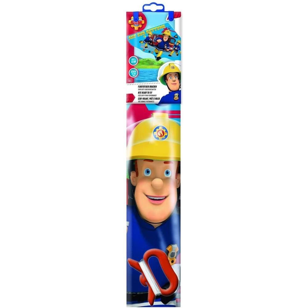 Günther Flug-Drache Feuerwehrmann Sam, 115 x 63 cm, mit Wickelgriff, für Kinder ab 4 Jahren