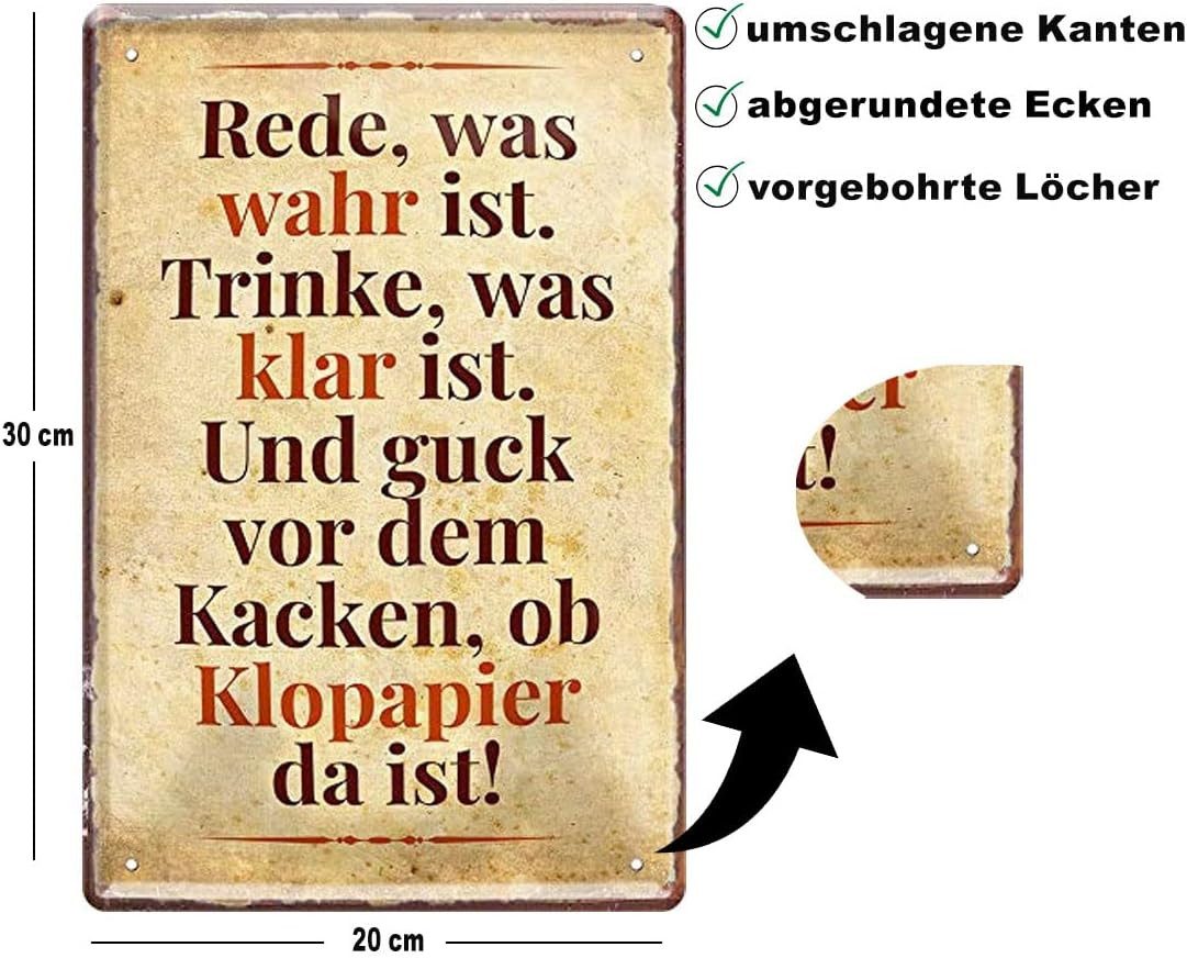 schilderkreis24 Metallschild Blechschild Rede was wahr ist. Trinke was klar günstig online kaufen