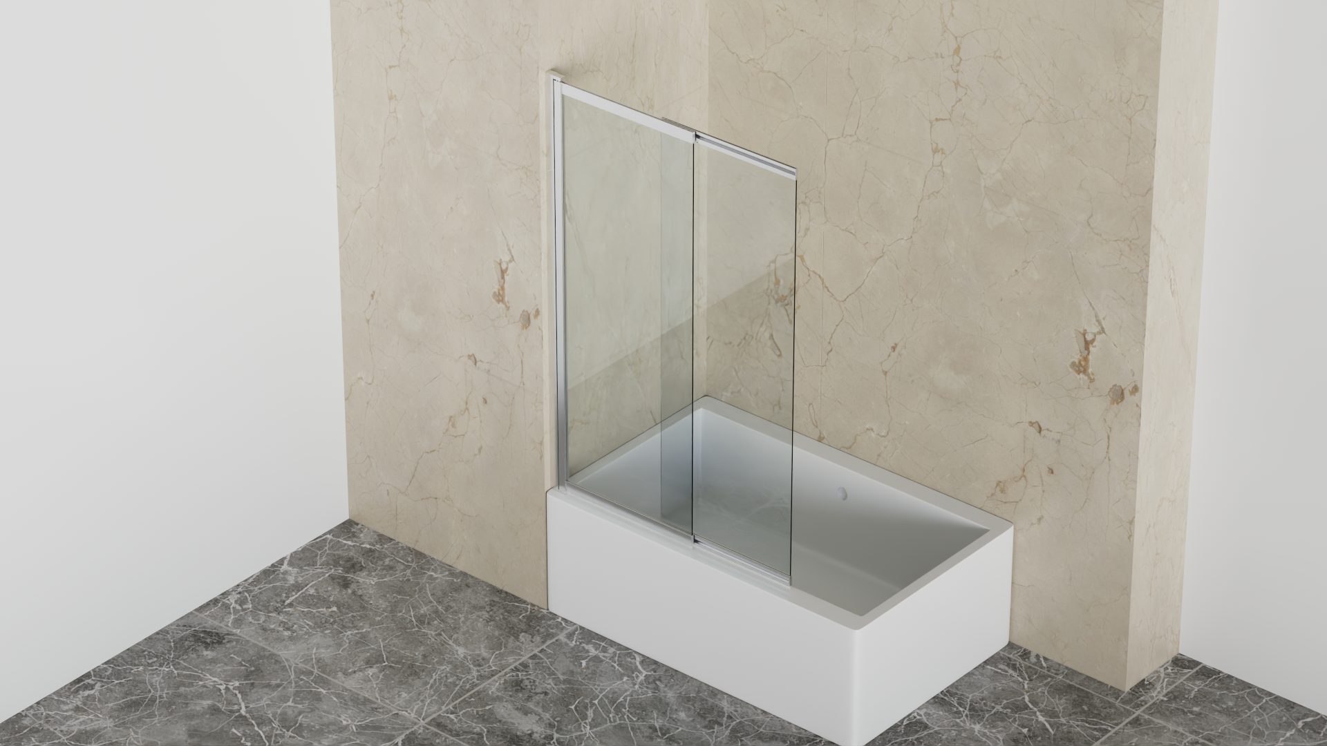 welltime Badewannenaufsatz Slider, Einscheibensicherheitsglas, (2 tlg), Badewannenaufsatz mit Schiebetür