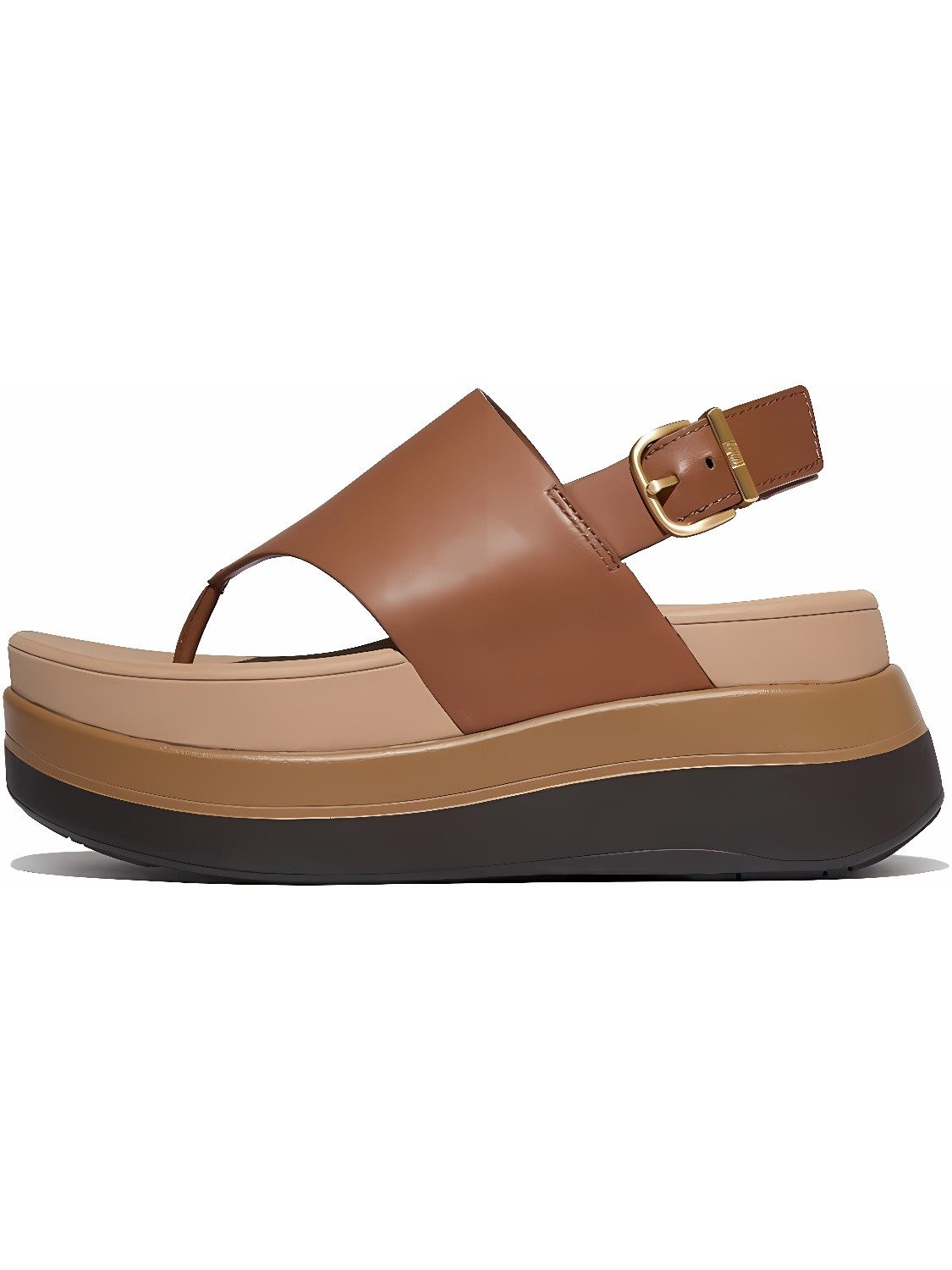 Fitflop F-Mode Stack Leather Back-Strap Toe-Post Sandals Sandale