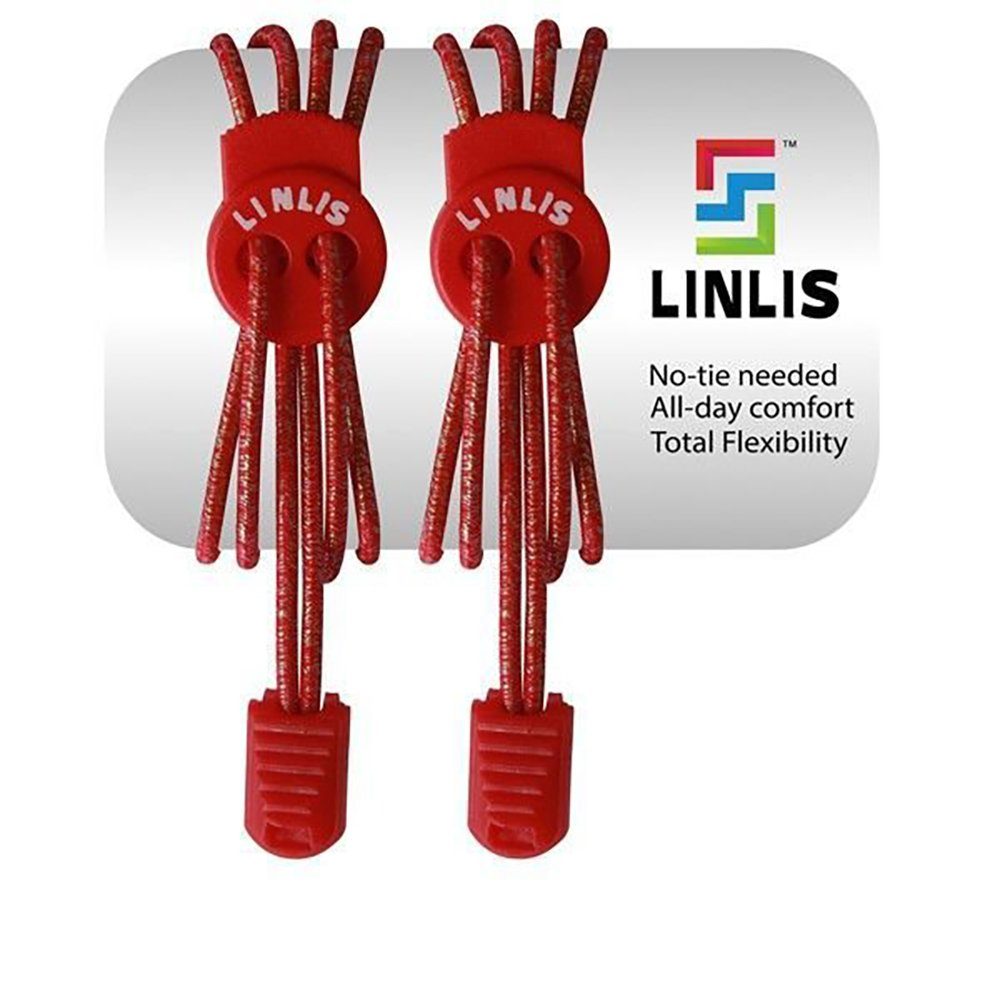 LINLIS Schnürsenkel Elastische Schnürsenkel ohne zu schnüren LINLIS Stretch FIT Komfort mit 27 prächtige Farben, Wasserresistenz, Strapazierfähigkeit, Anwenderfreundlichkeit Rot-3