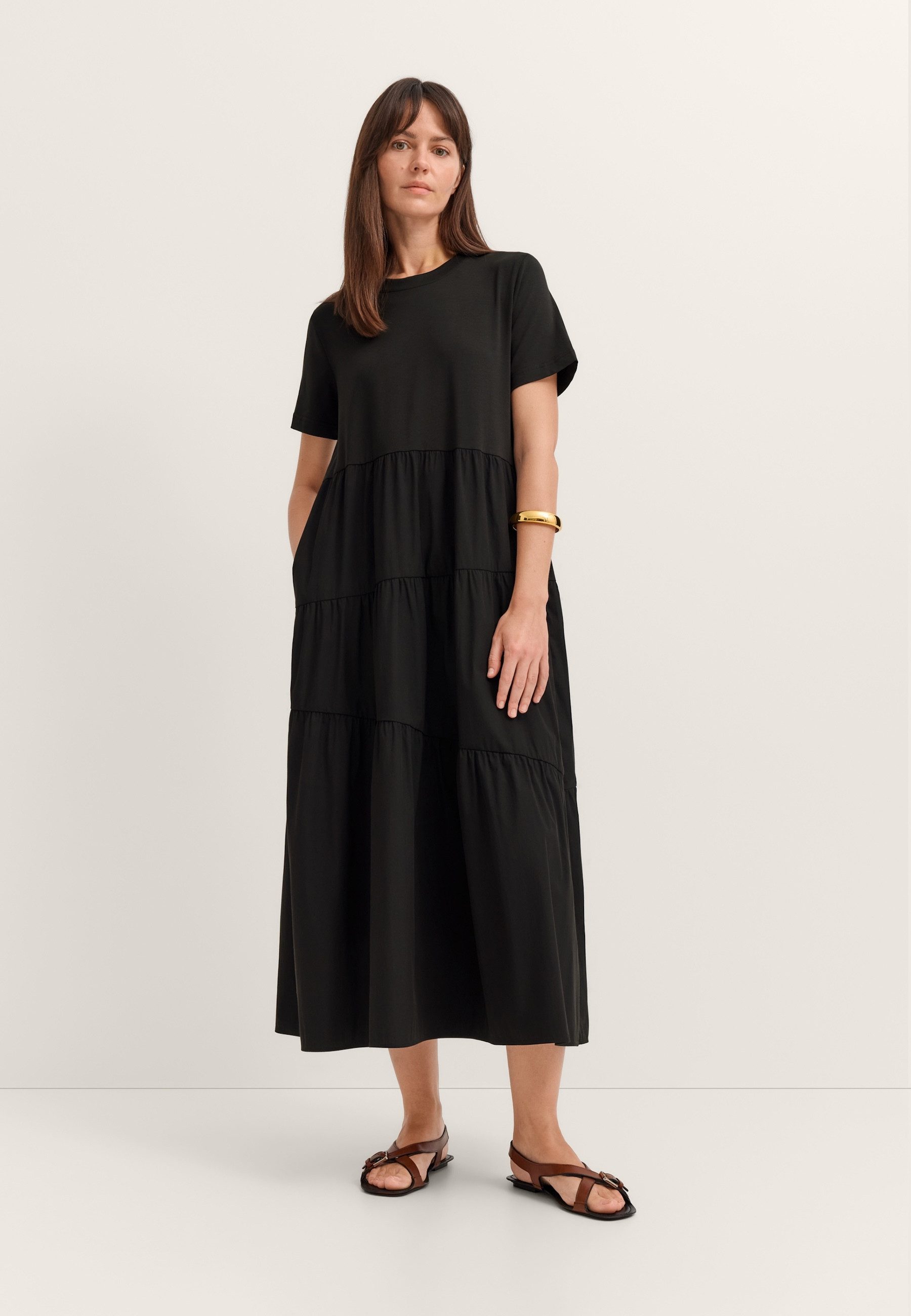 bugatti Sommerkleid Materialmix mit asymmetrischen Raffungen