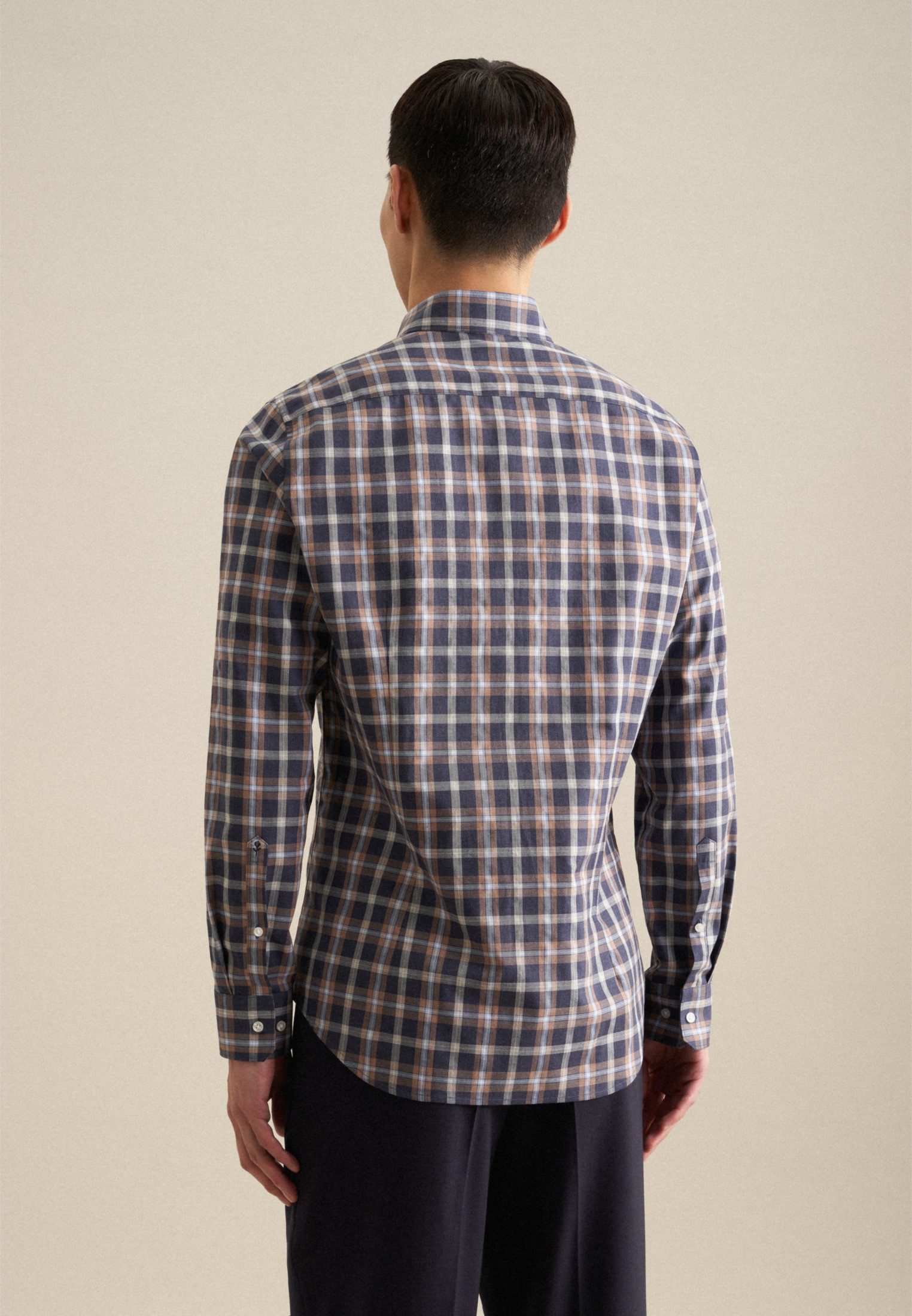 seidensticker Flanellhemd Shaped Shaped Langarm Button-Down-Kragen günstig online kaufen