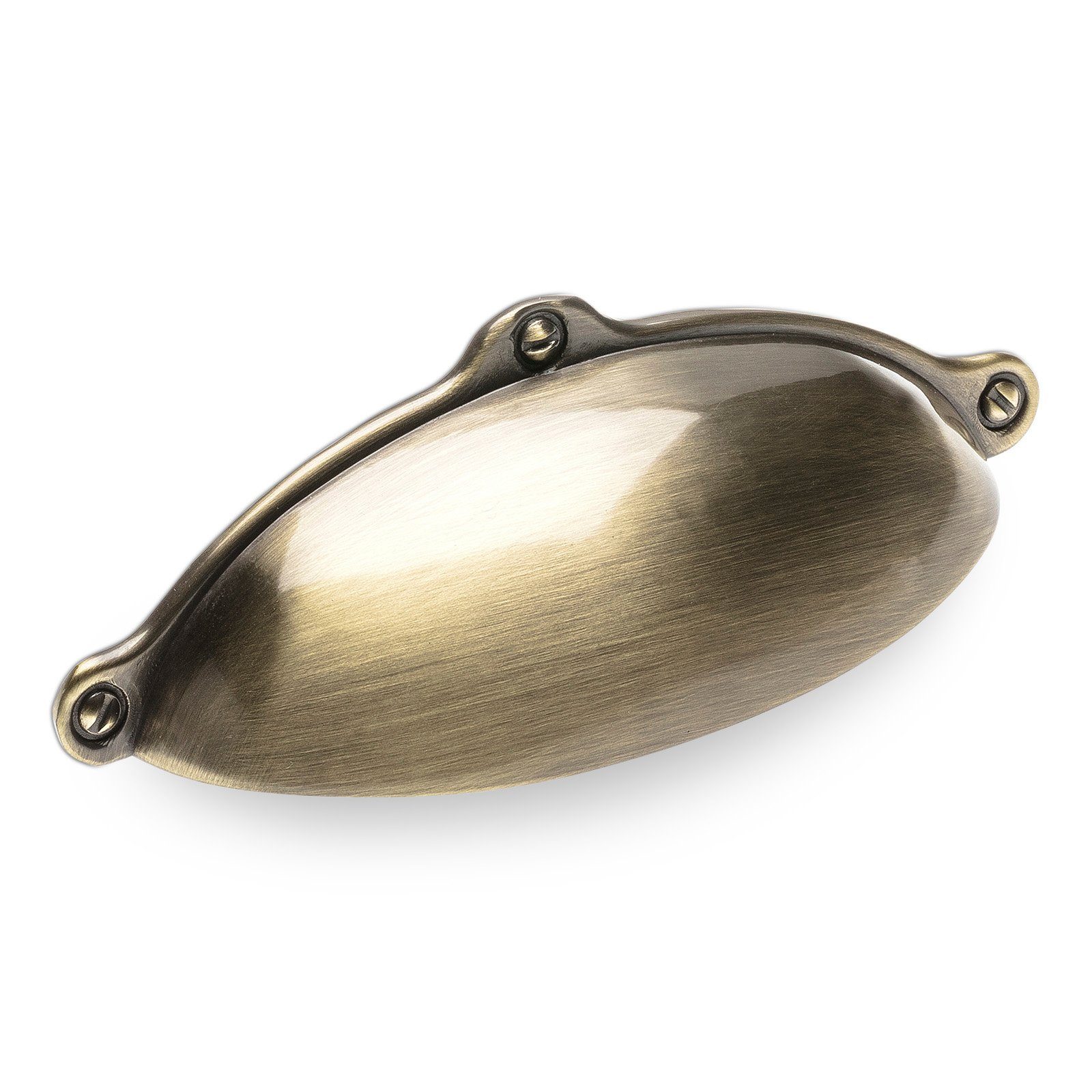 SO-TECH® Möbelgriff Muschelgriff ERIKA BA 64 mm - incl. Schrauben, Messing brüniert - inkl. Schrauben