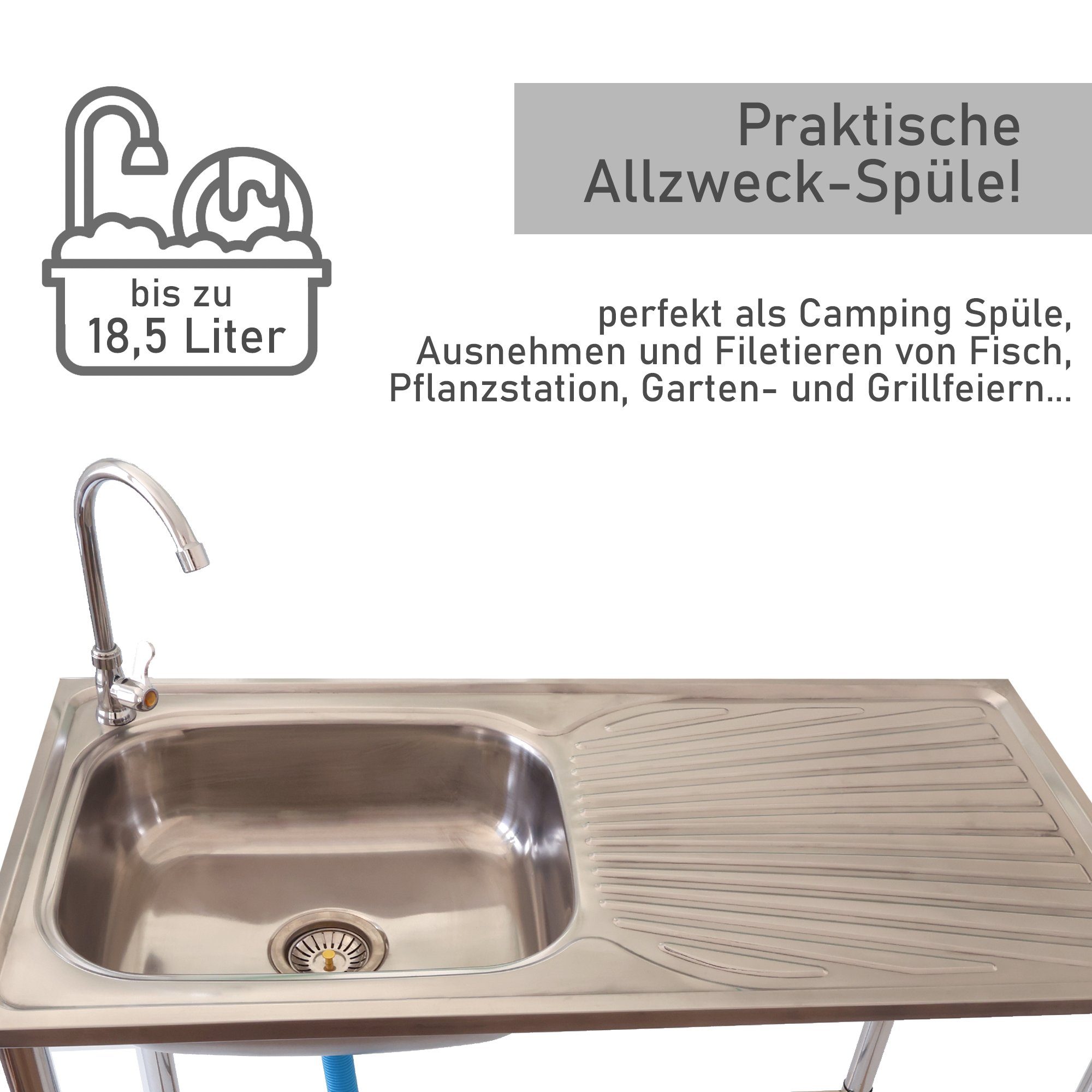 Lemodo Küchenspüle Outdoor Spüle, Edelstahl Spültisch günstig online kaufen