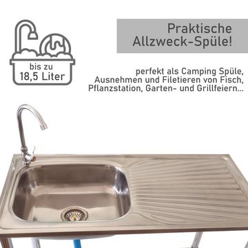 Jürgen Westerholt GmbH Waschtisch-Set, (1-St), Outdoor Edelstahl Waschtisch mit Armatur