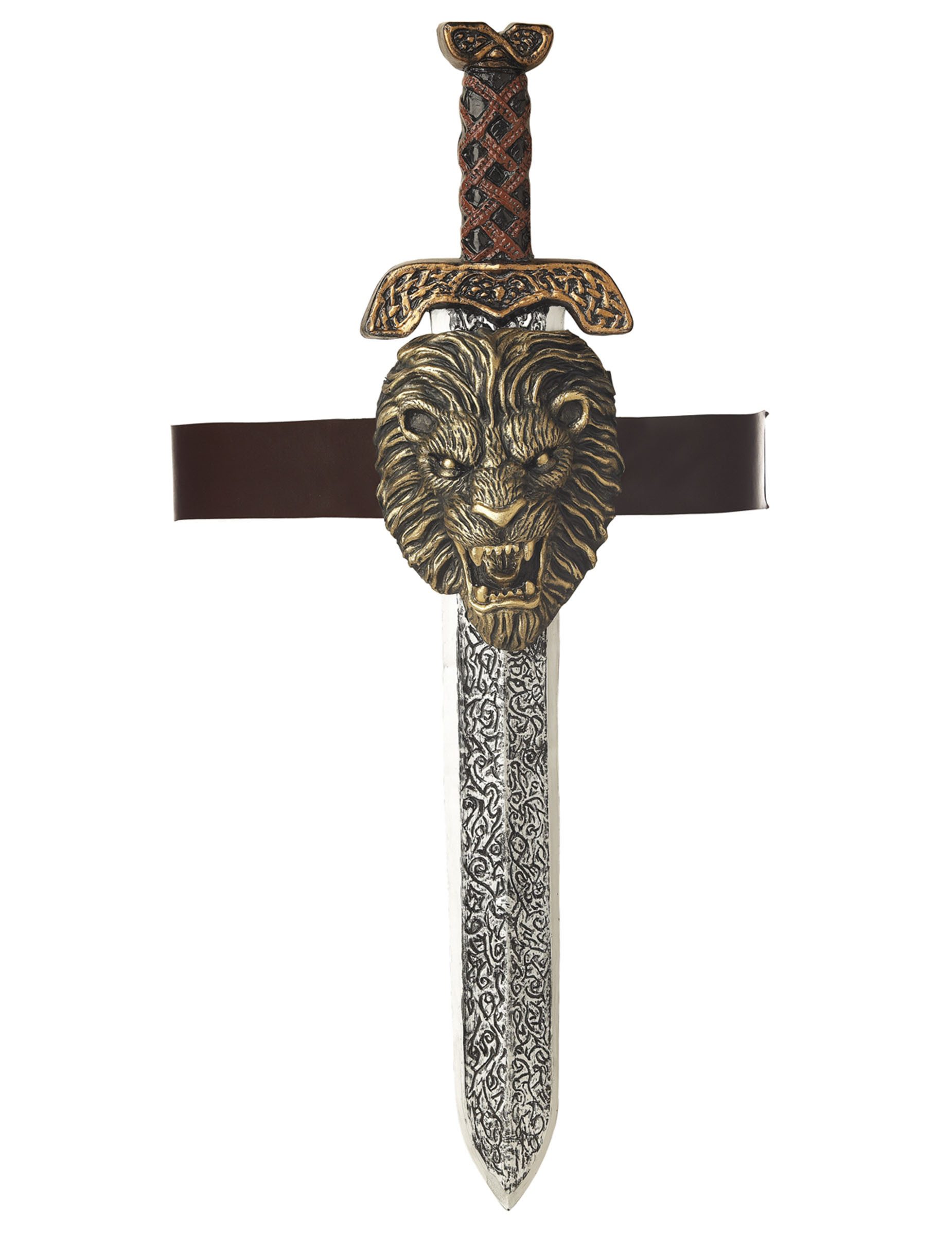 Kostüm Römisches Gladiator-Schwert mit Halterung silber-gold