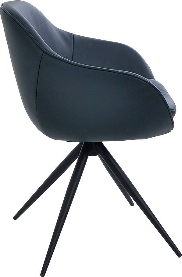 K+W Komfort & Wohnen Drehstuhl schwarz Metall Drehstuhl Gestell Struktur 4-Fuß ZOOM, mit aus