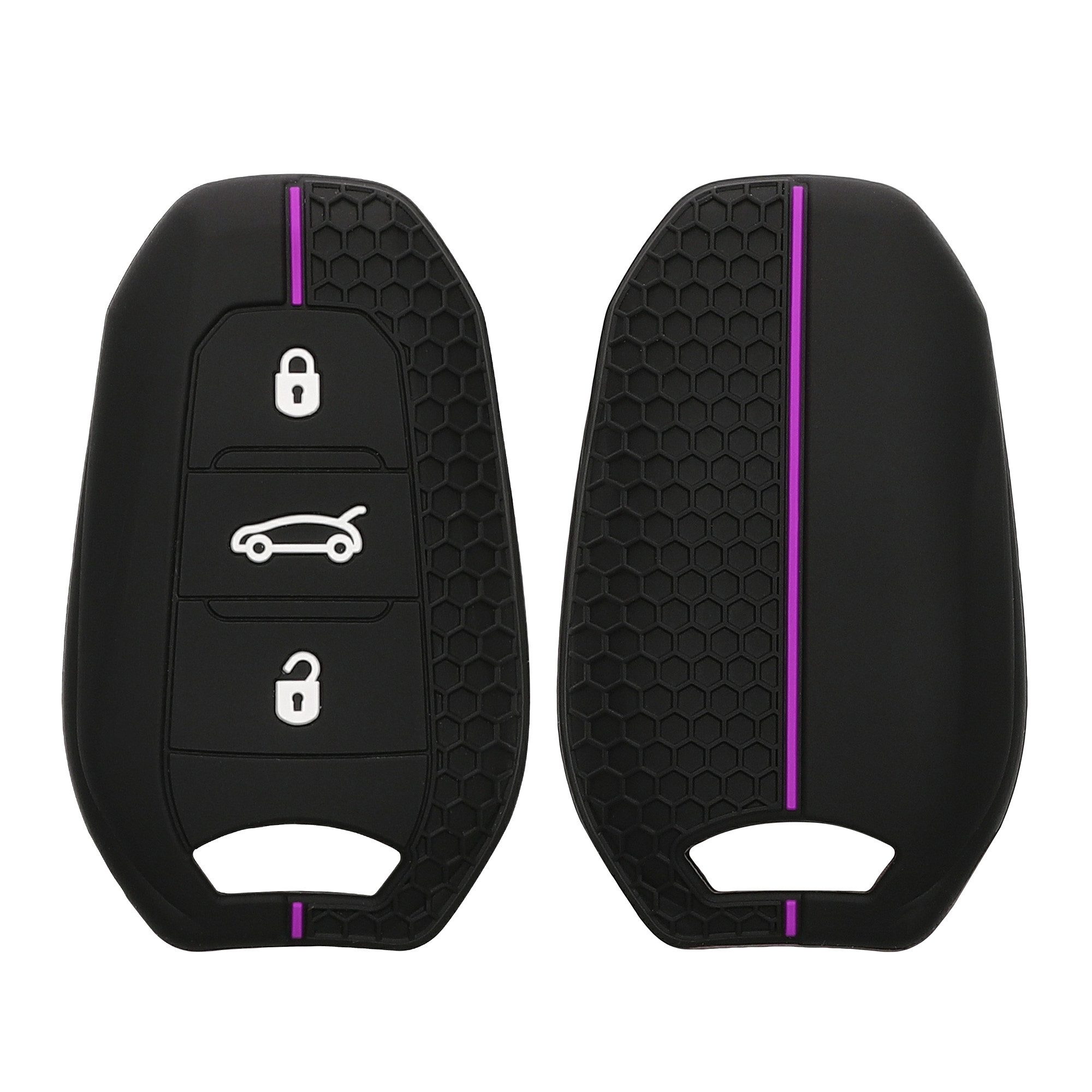 Schlüsseltasche Autoschlüssel Silikon Hülle für Peugeot Citroen 3-Tasten Smartkey