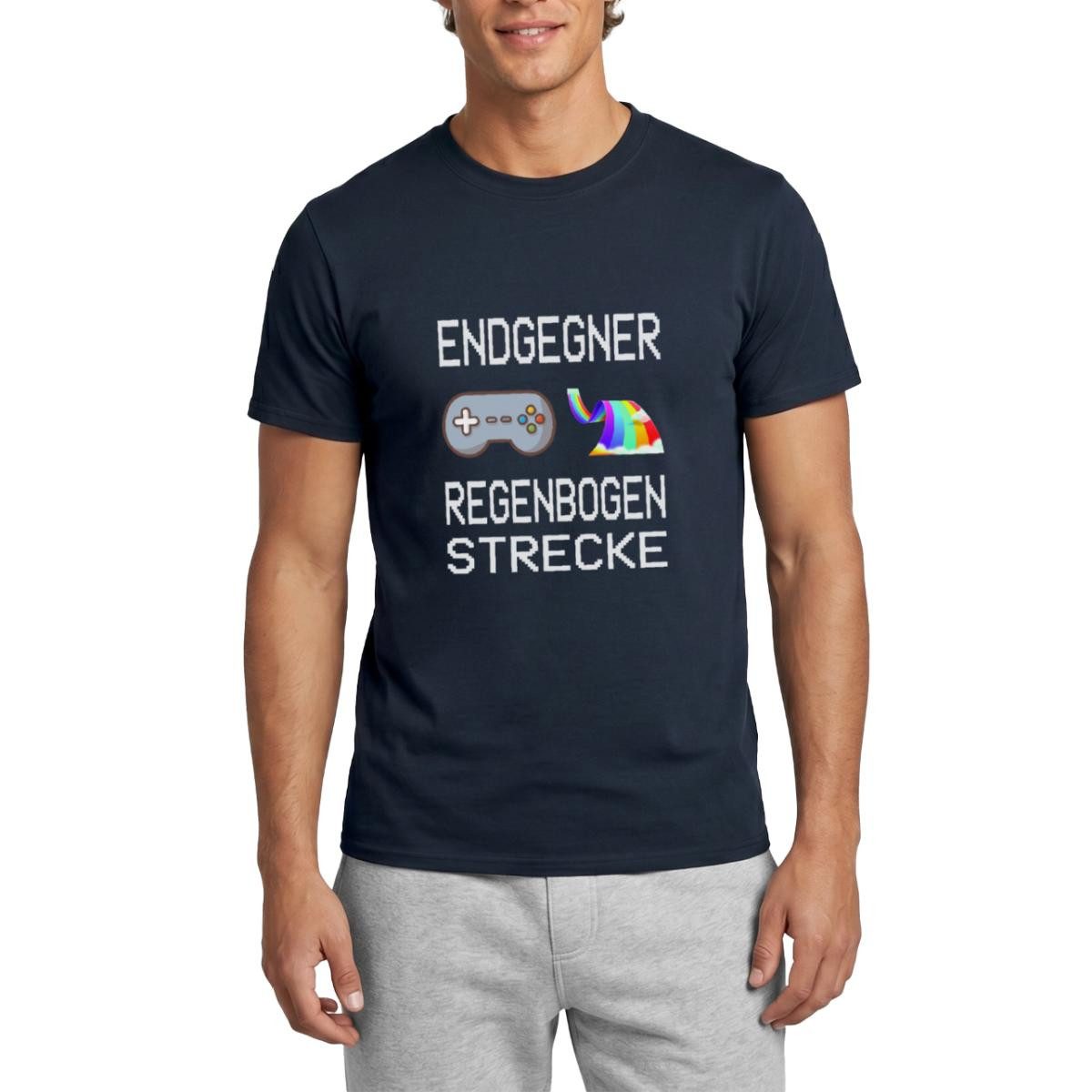 Spreadshirt T-Shirt Endgegner Regenbogenstrecke Gaming Männer T-Shirt (1-tlg)