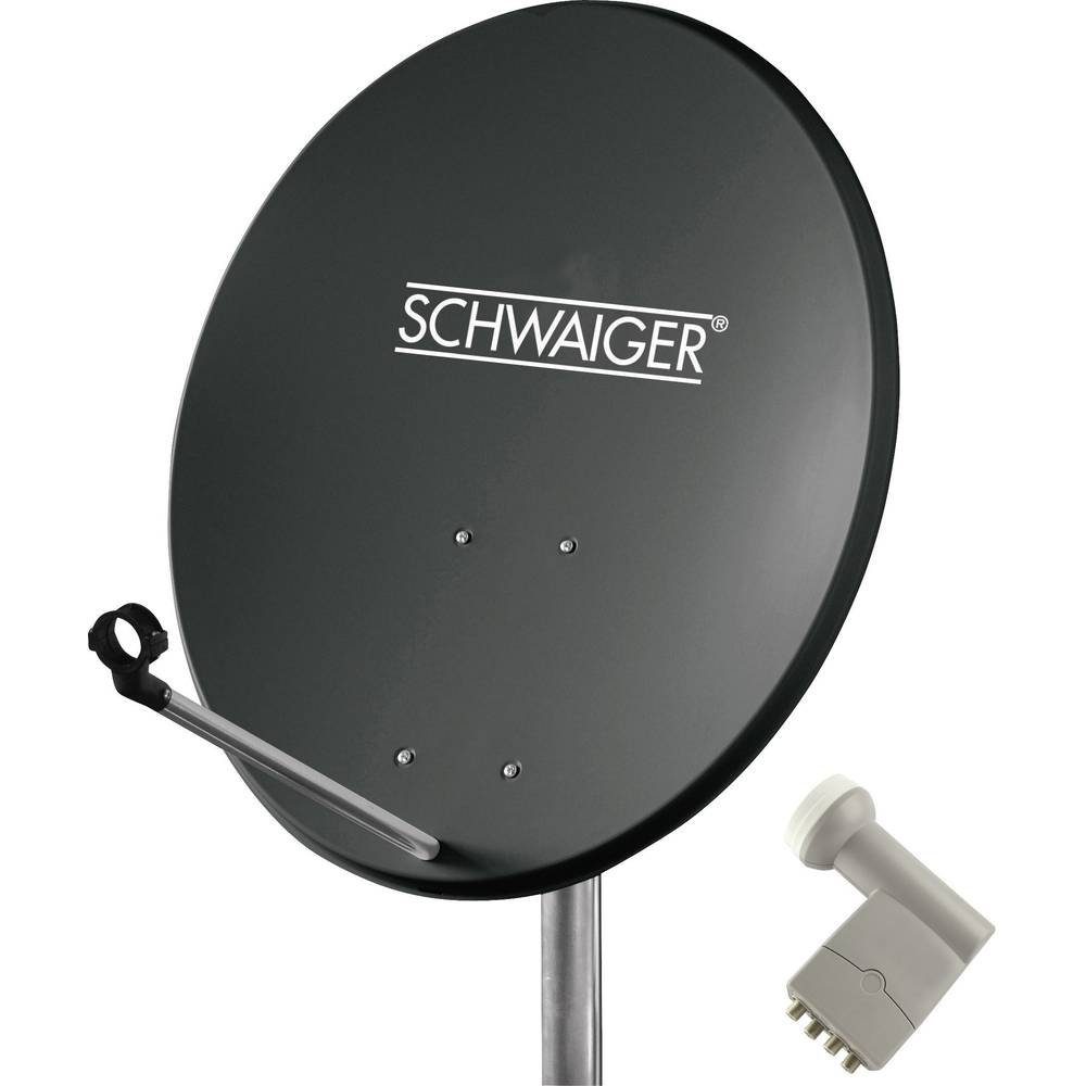 Schwaiger SAT-Außeneinheit (55 cm + Quad LNB) für bis zu 4 Teilnehmer SAT-Antenne