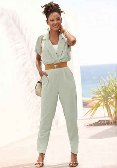 LASCANA Overall mit Reverskragen und kurzen Ärmeln, eleganter Jumpsuit, casual-chic