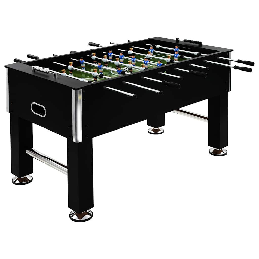 furnicato Tischfußballspiel Fußballtisch Schwarz 140 x 74,5 x 87,5 cm MDF und Stahl