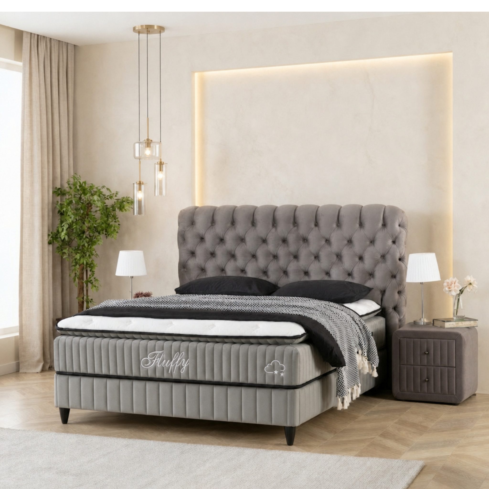 gowoll Boxspringbett mit Matratze mit Topper Comfort Bett Set Doppelbett, Polsterbett (Boxspringbett 140 x 200 Stauraumbett 140 x 200, 4-St., Boxbett 140x200 Stauraum 140x200), Schlafzimmer Set