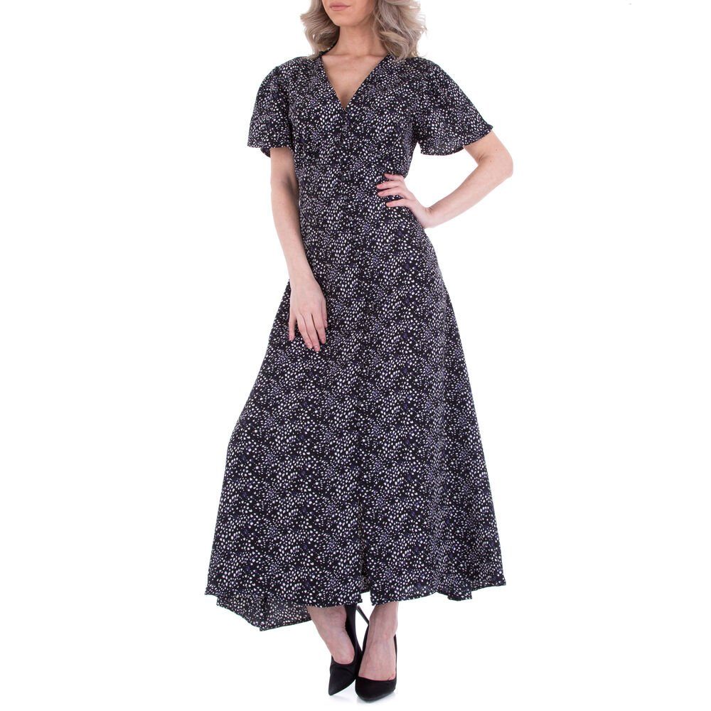 Ital-Design Sommerkleid Damen Freizeit Plisseekleid Sommerkleid in Schwarz günstig online kaufen