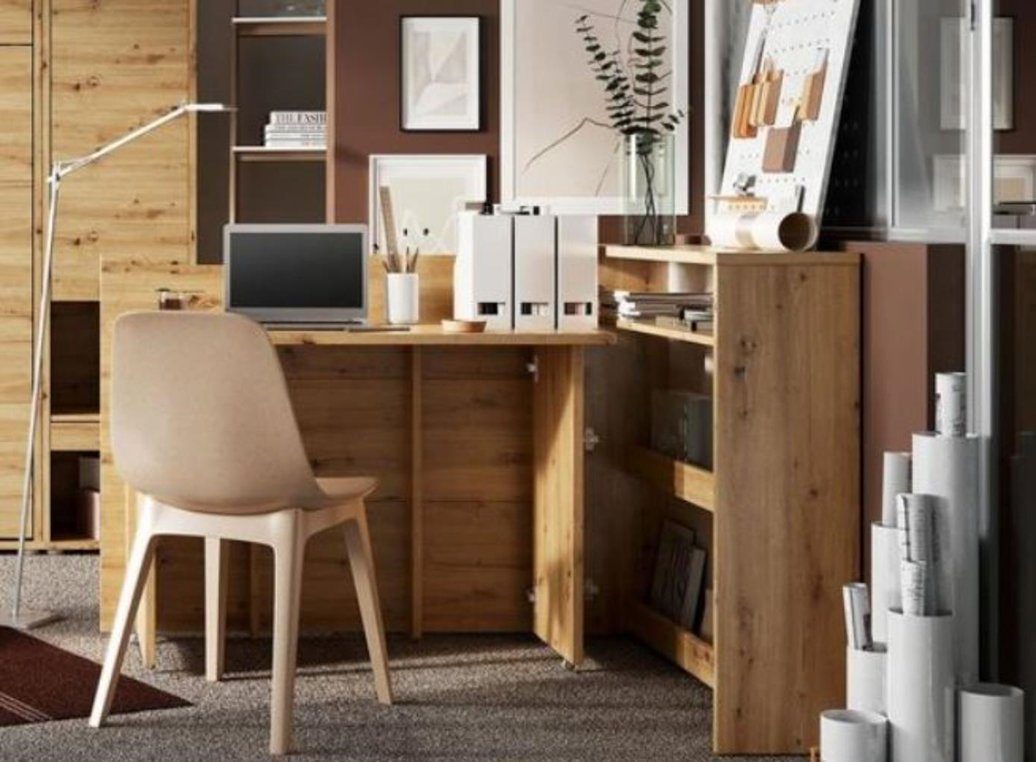 Compleo Schreibtisch WORK CONCEPT (interne Regale), Klappbarer, Praktisch, mit Rollen zum einfacheren Aufklappen ausgestattet