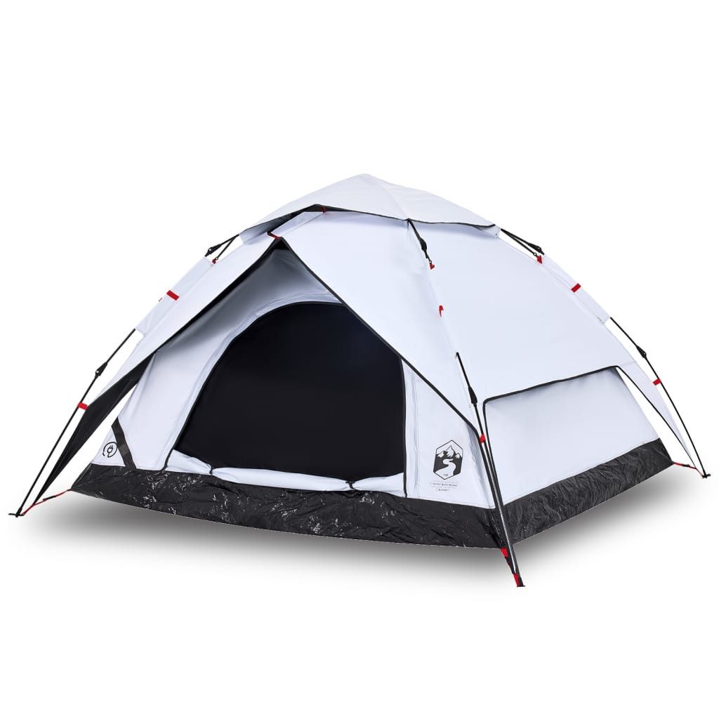 vidaXL Kuppelzelt 5-Personen Kuppel-Campingzelt 5 Personen Weiß Verdunkelt Quick Release