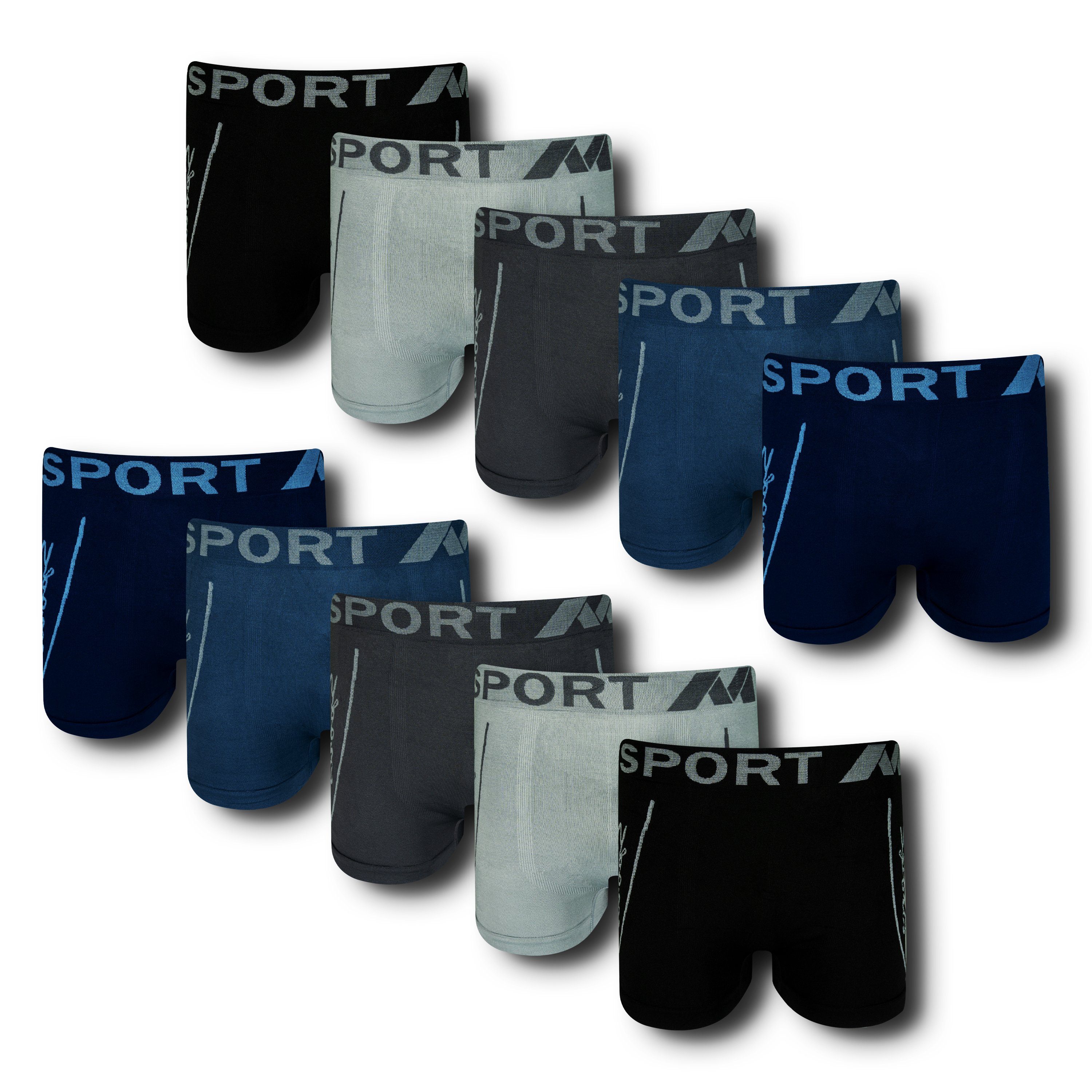 Robust Boxershorts Shorts Langlebig Seamless & Boxershorts Unterhose Herren TEXEMP M/L bis Trunks 20 10-St) XL/XXL Microfaser 5 Unterwäsche Retroshorts (Packung,