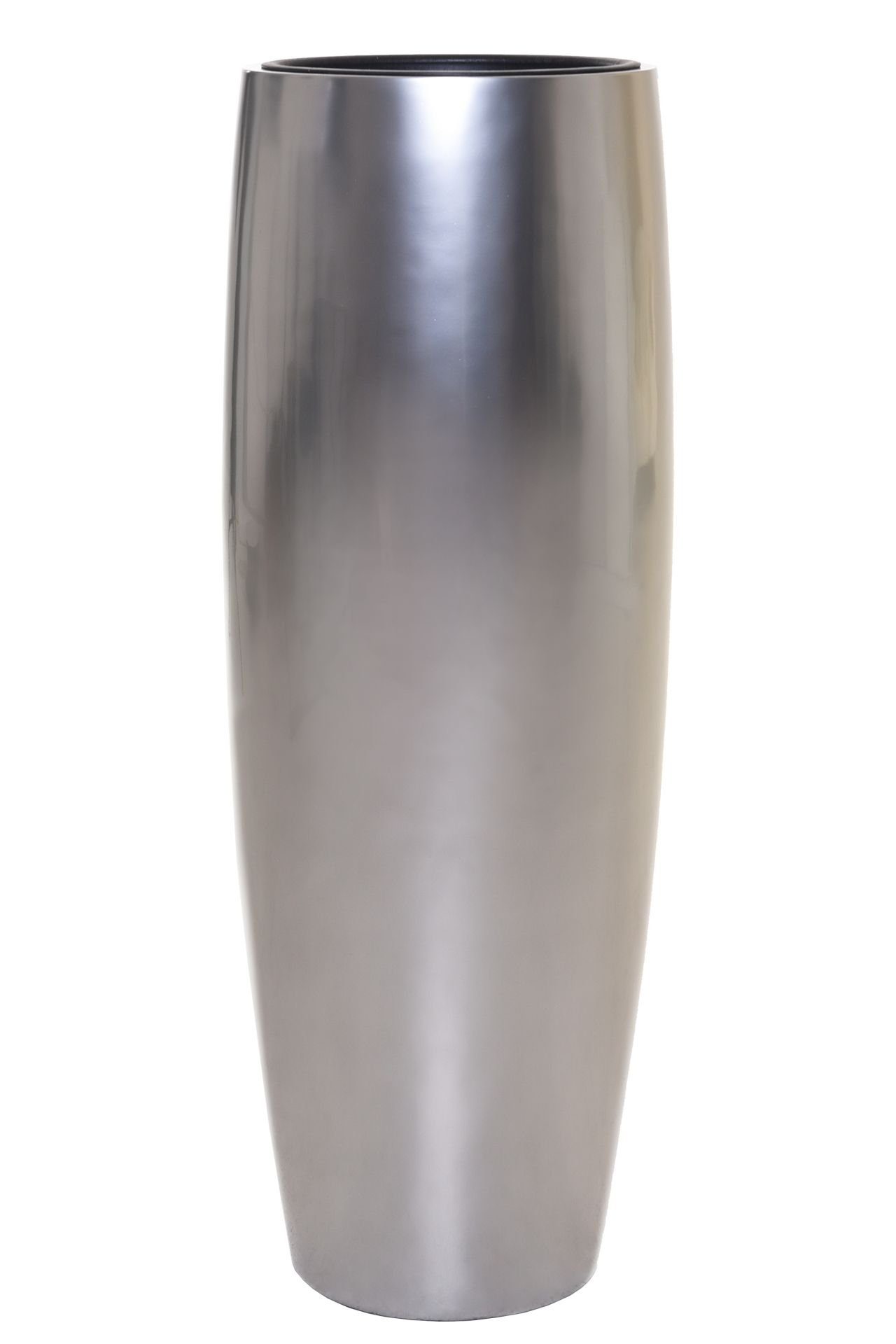 VIVANNO Pflanzkübel Pflanzkübel Blumenkübel Fiberglas GALA Silber Metallic - 33x100 cm