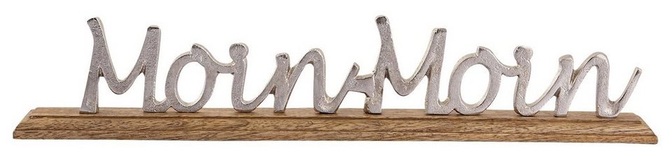 my home Deko-Schriftzug Moin Moin (1 St), aus Metall, auf Holz