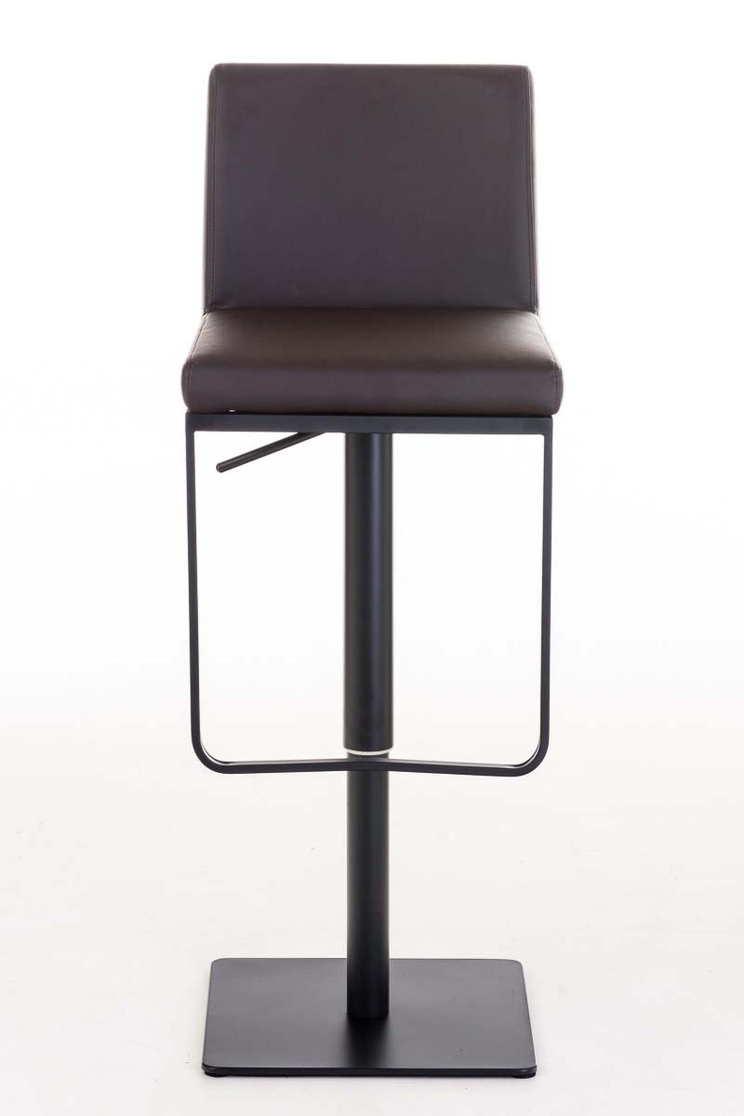 Panda matt - Sitzfläche: höhenverstellbar - Metall (mit - - Fußstütze schwarz Hocker Küche), Barhocker & Kunstleder für 360° drehbar TPFLiving Theke Braun