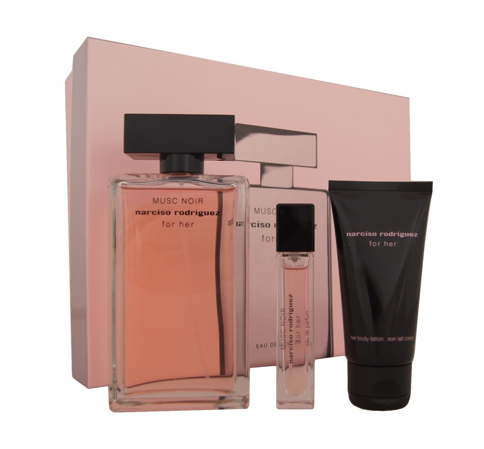 narciso rodriguez Duft-Set narciso rodriguez for her Musc Noir EDP 100ml + EDP 10ml & BL 50ml, 1-tlg.
